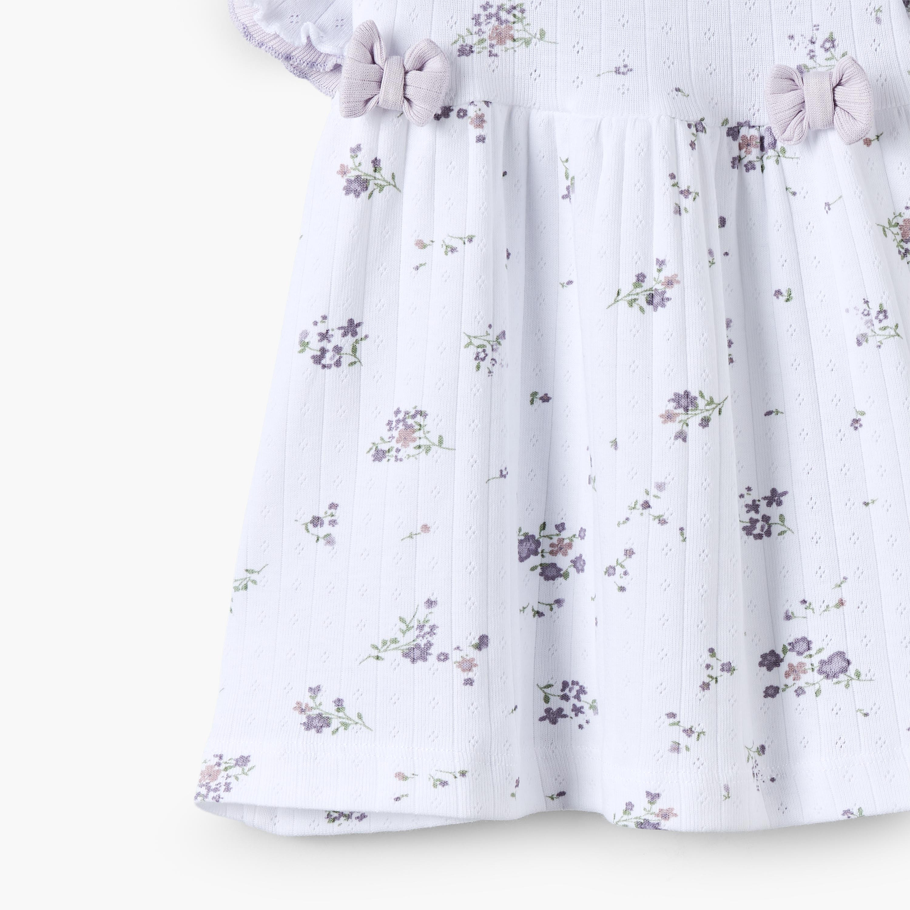 فستان إيه لاين بياقة مستديرة وأكمام كاب وطبعات زهرية من جونيورز-baby-girls-clothing-dressesandjumpsuits-image-4