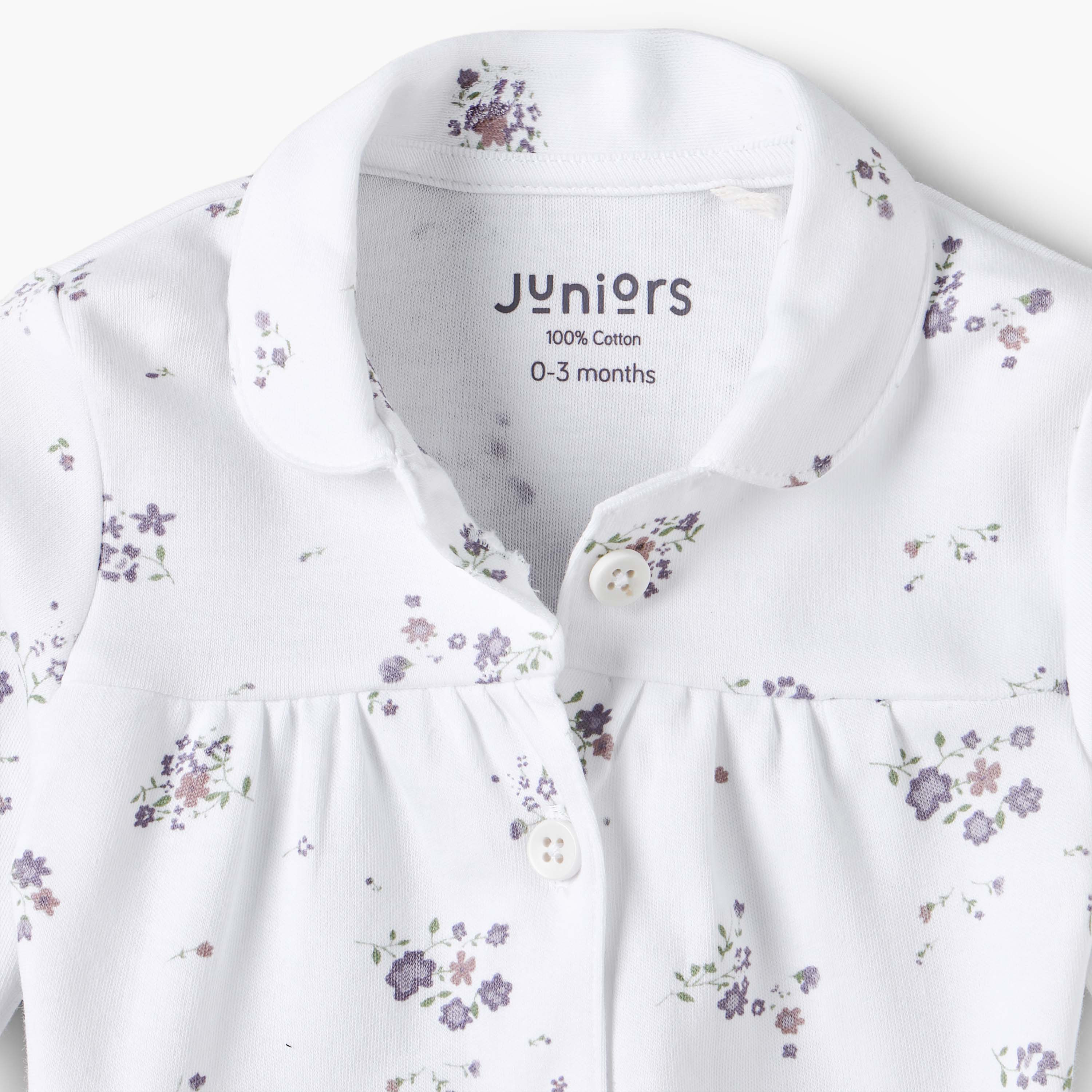 طقم بيجاما قطن بياقة وأكمام طويلة وطبعات زهور من جونيورز-baby-girls-clothing-nightwear-pyjamasets-image-5