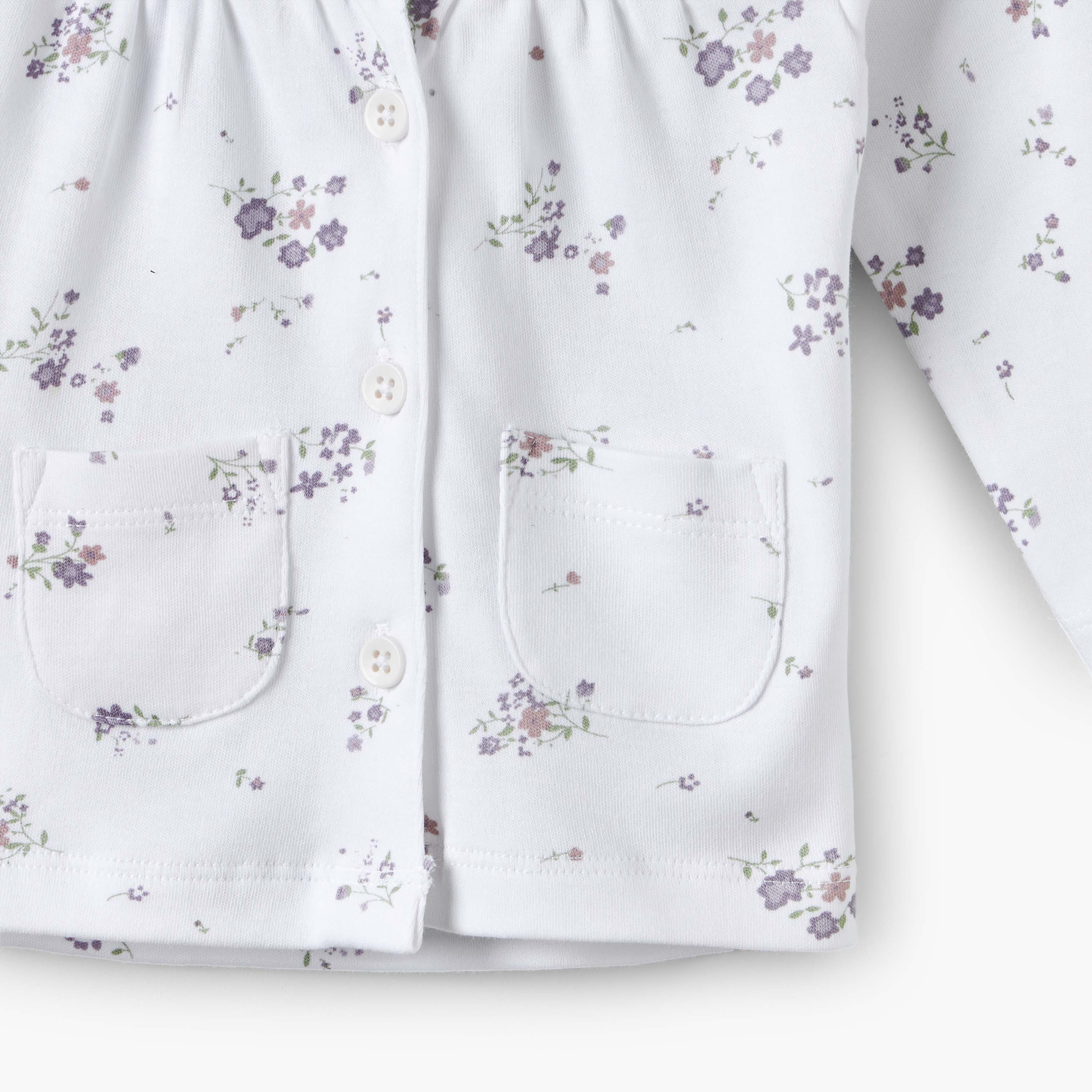 طقم بيجاما قطن بياقة وأكمام طويلة وطبعات زهور من جونيورز-baby-girls-clothing-nightwear-pyjamasets-image-6
