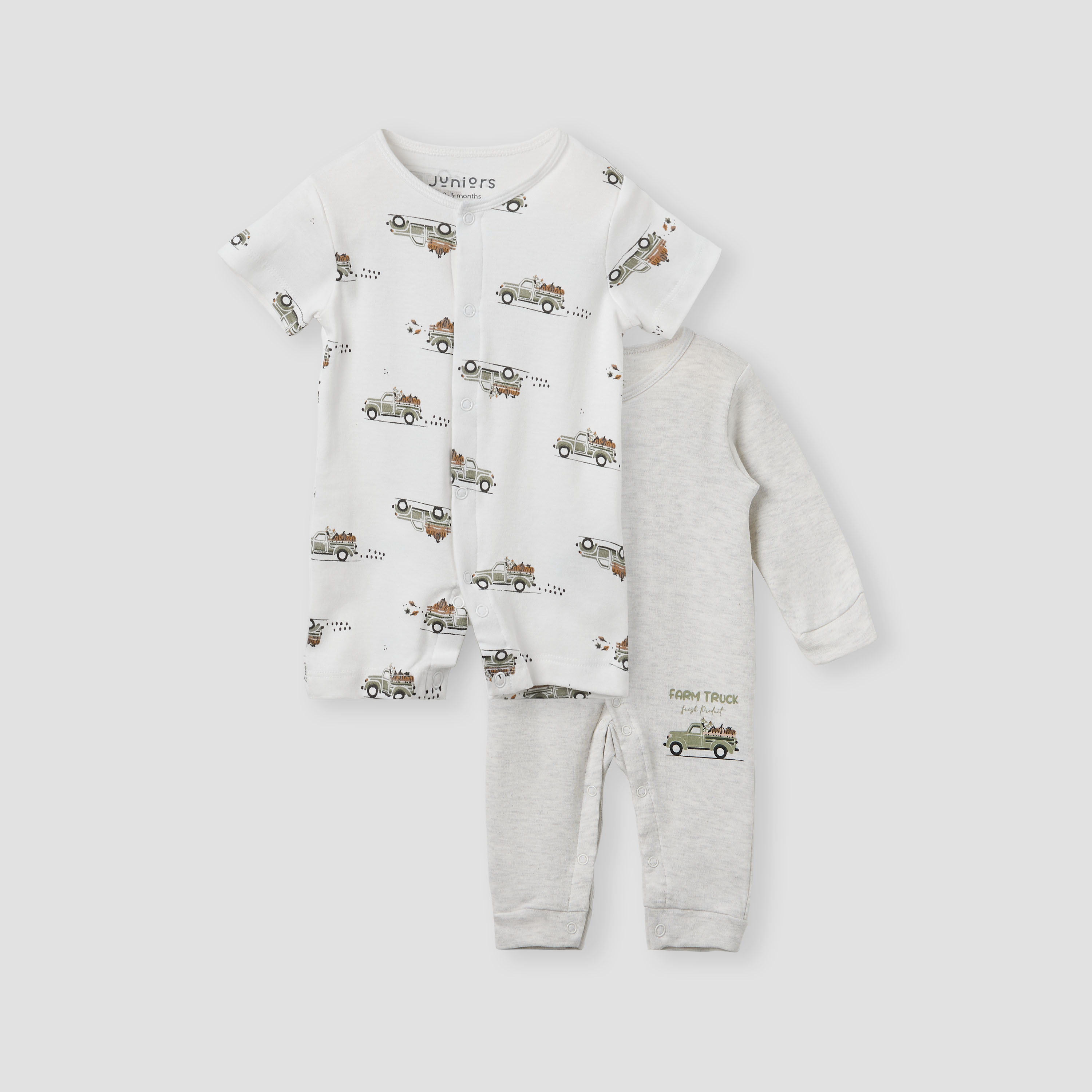 طقم بدلات نوم بزر إغلاق وطبعات من جونيورز عدد 2-baby-boys-clothing-nightwear-sleepsuits-image-1
