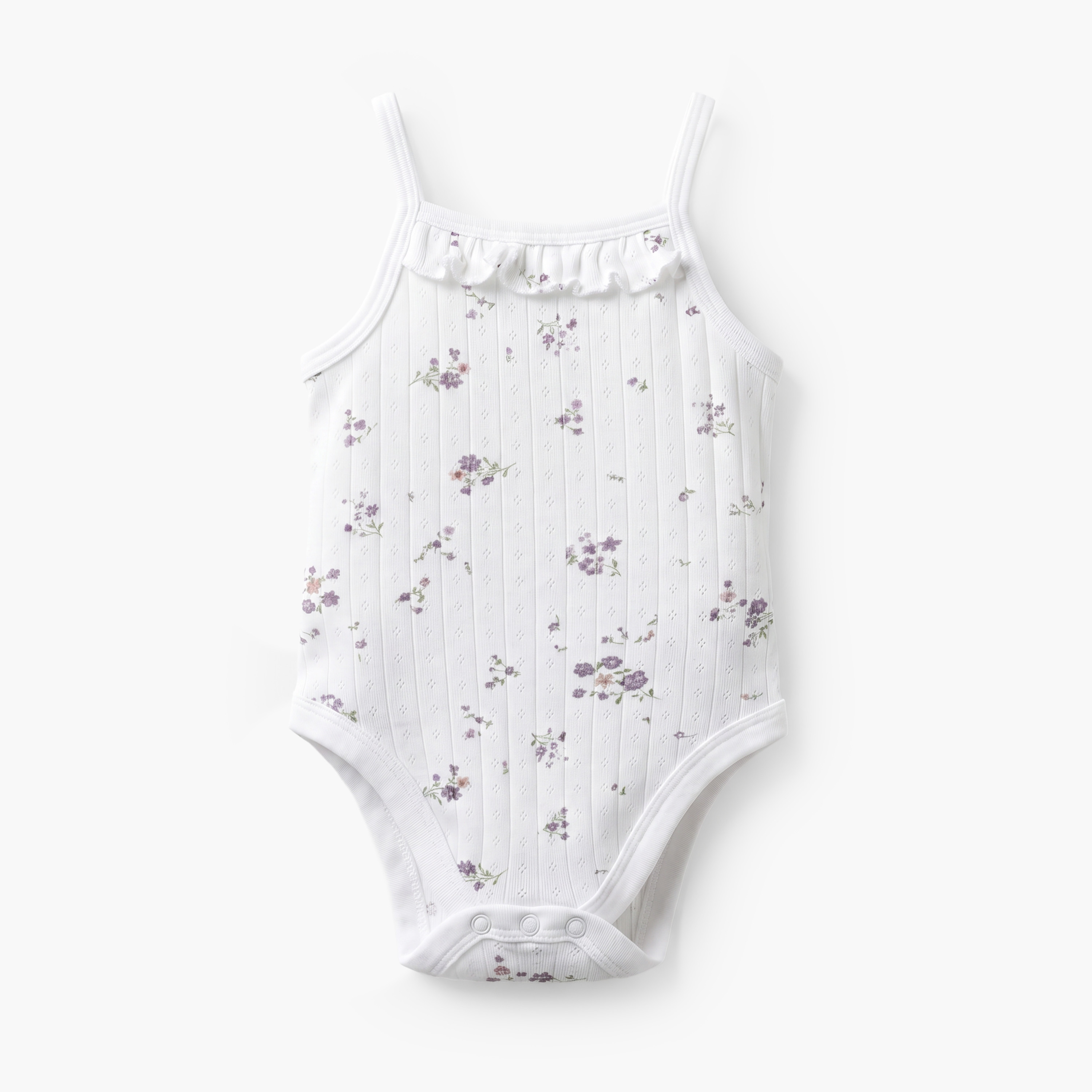 Pack of 2 Juniors Cotton Square Neck Sleeveless Bodysuit with Floral Print-baby-girls-clothing-bodysuits-image-4