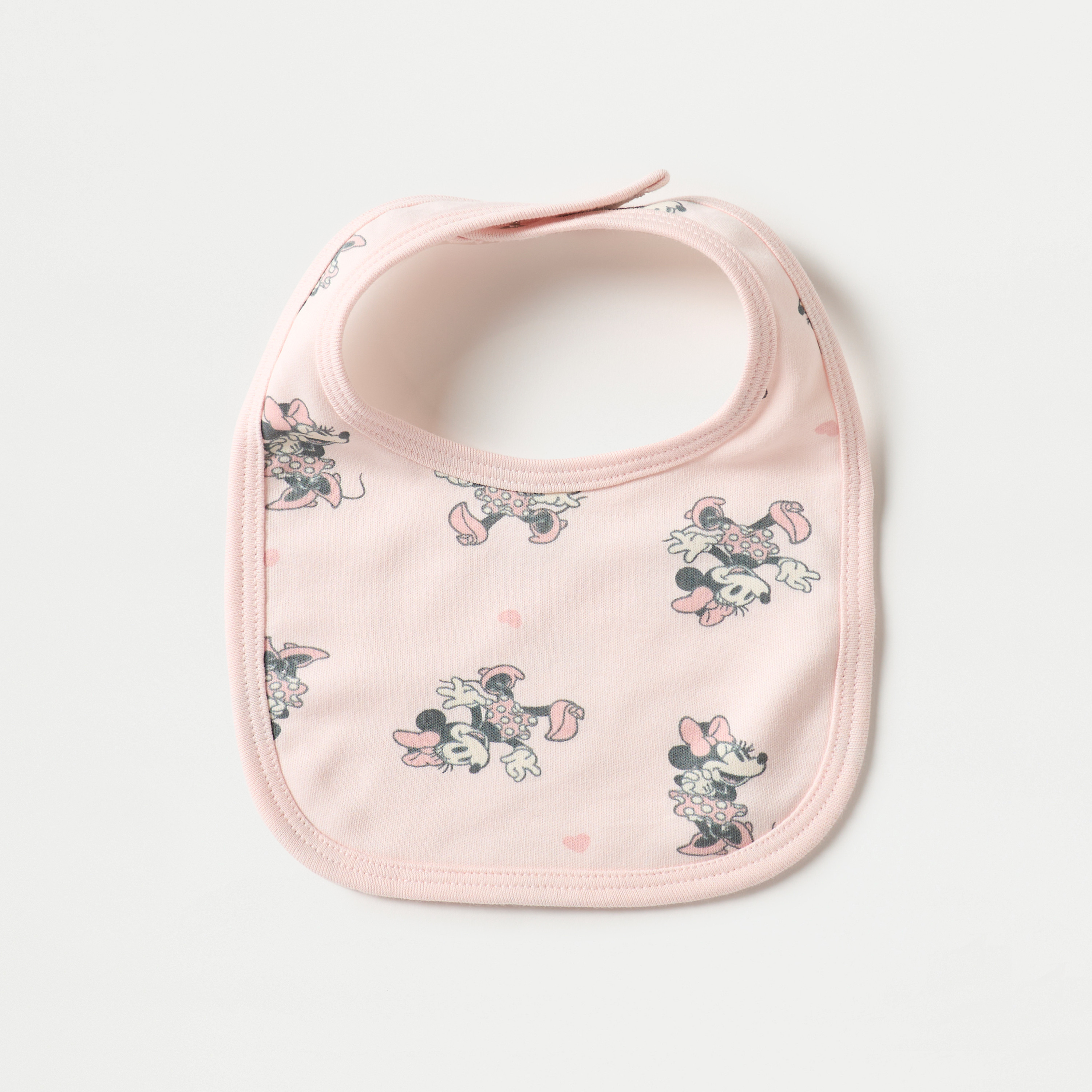 Disney All-Over Minnie Mouse Print Bib with Snap Button Closure-baby-feeding-bibs-image-1