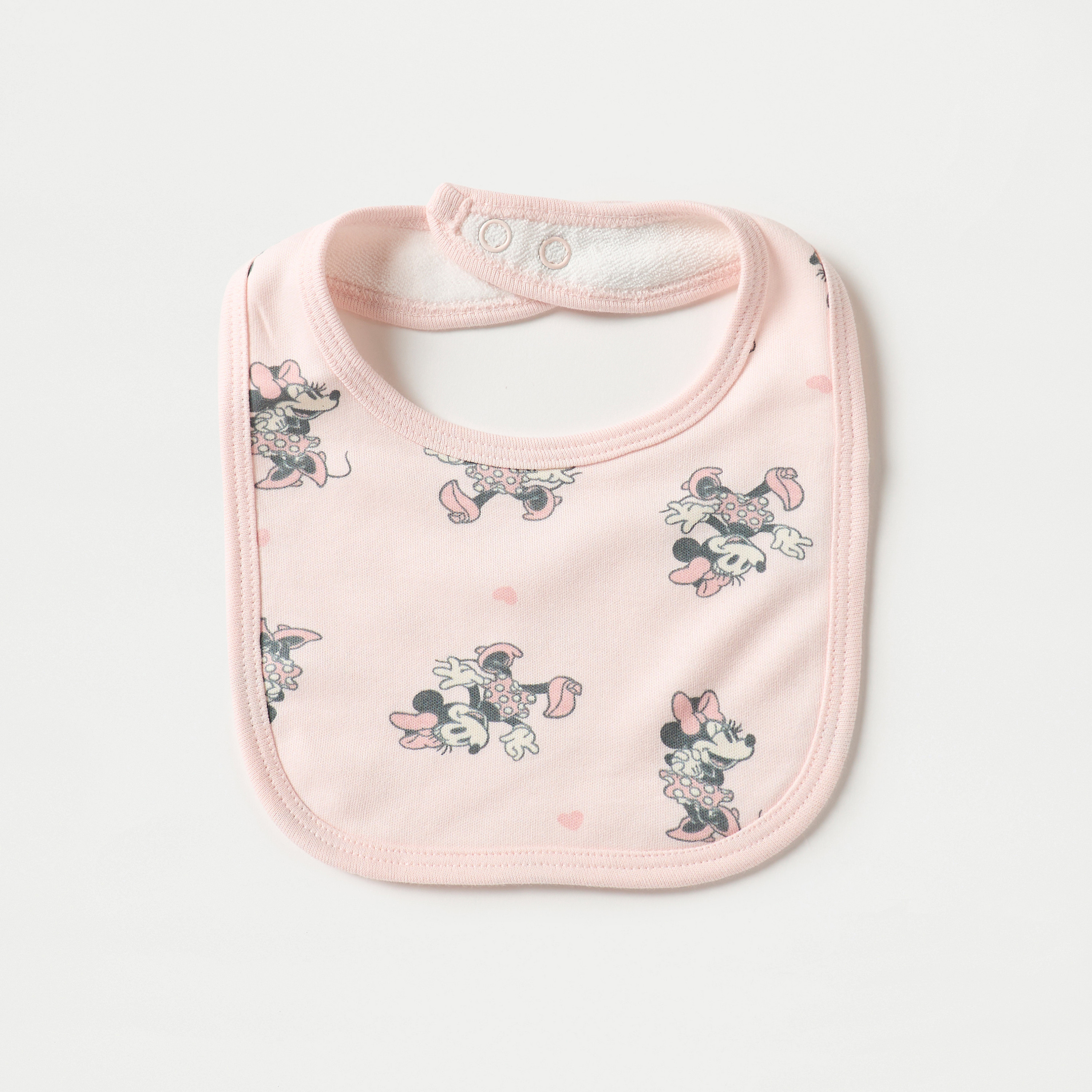 Disney All-Over Minnie Mouse Print Bib with Snap Button Closure-baby-feeding-bibs-image-2