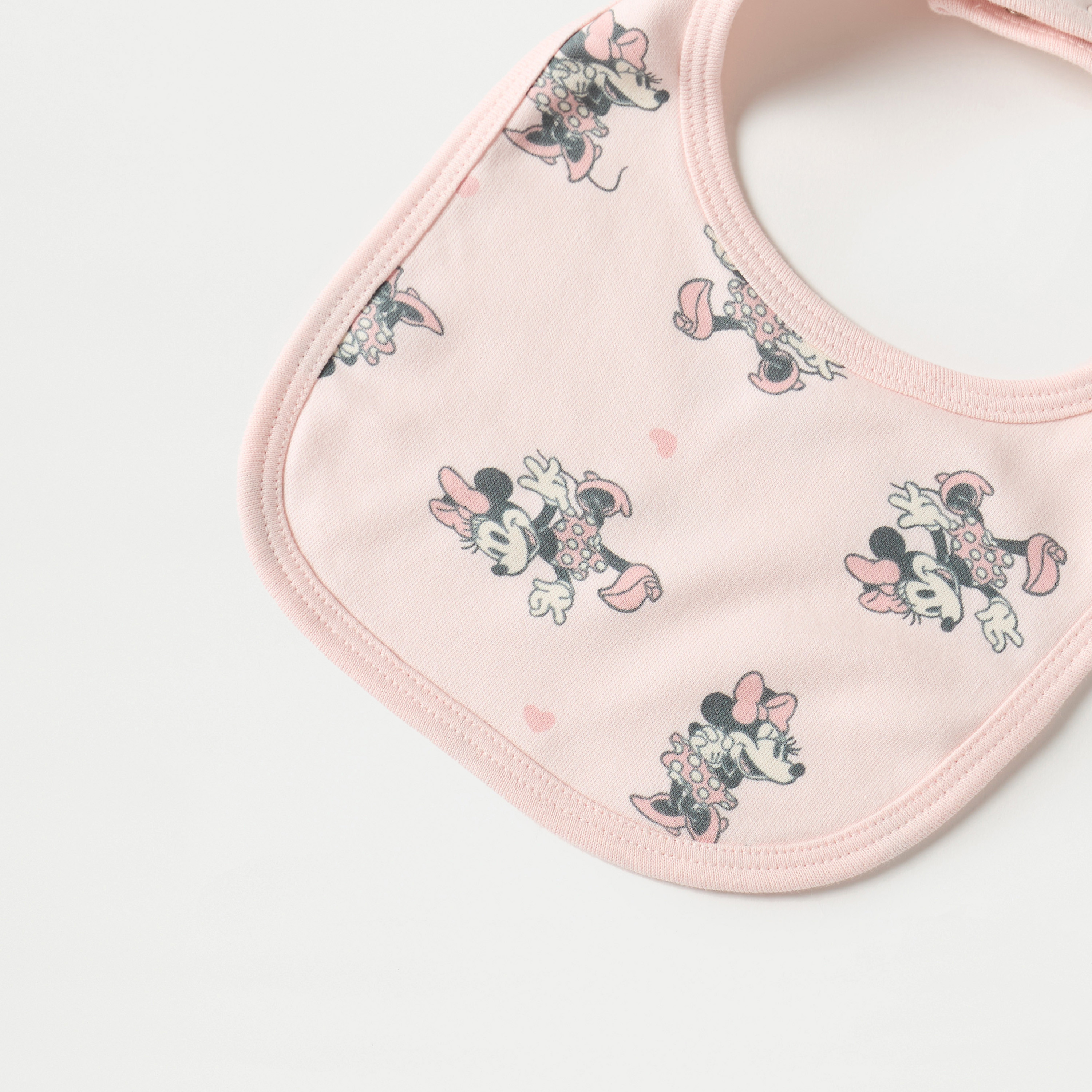 Disney All-Over Minnie Mouse Print Bib with Snap Button Closure-baby-feeding-bibs-image-3