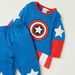 Captain America Print T-shirt and Pyjama Set-Pyjama Sets-thumbnail-3