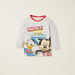 Disney Mickey and Friends Print T-shirt and Striped Pyjama Set-Pyjama Sets-thumbnail-1