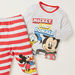 Disney Mickey and Friends Print T-shirt and Striped Pyjama Set-Pyjama Sets-thumbnail-3