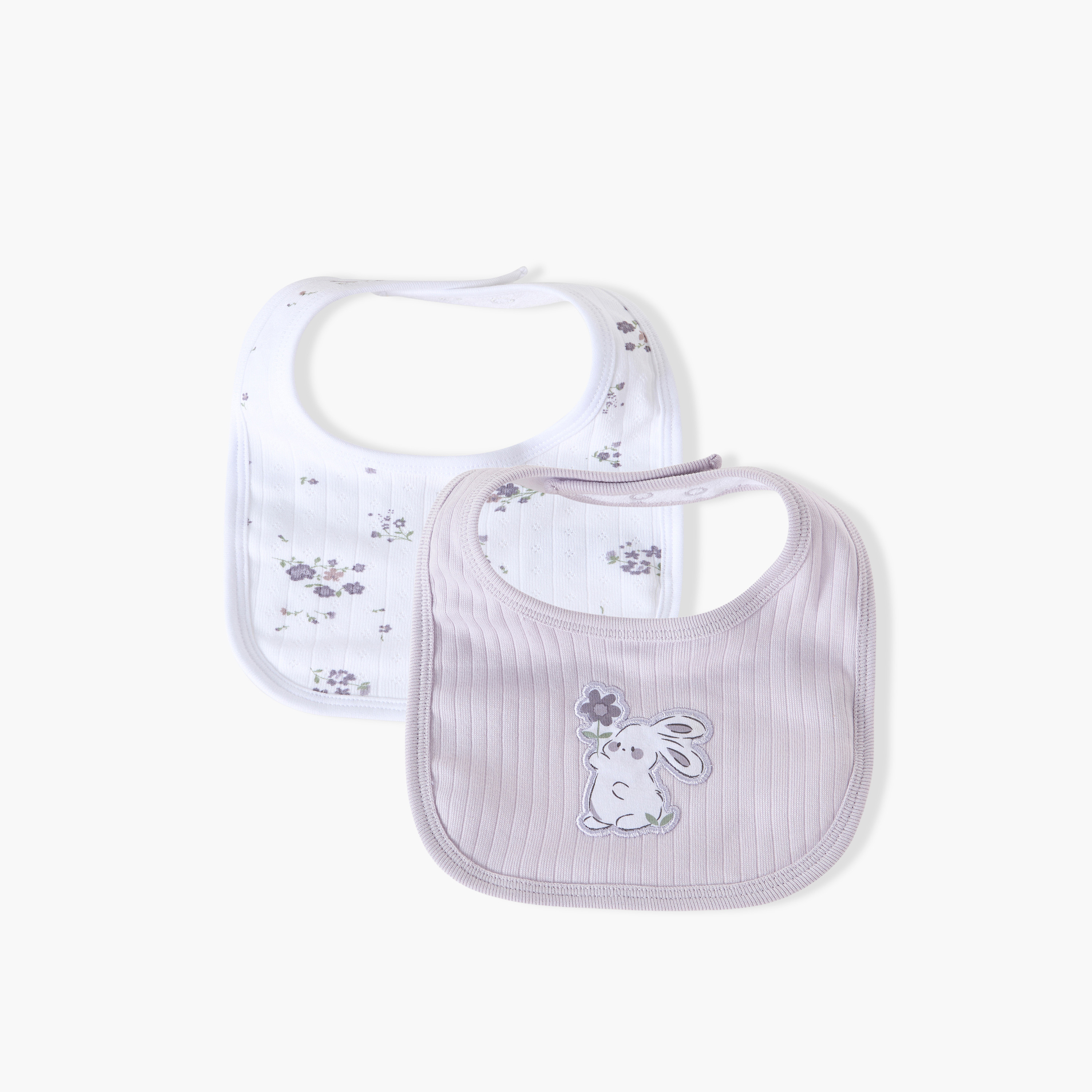 Pack of 2 Juniors Baby Bib with Snap Button Closure-baby-feeding-bibs-image-1
