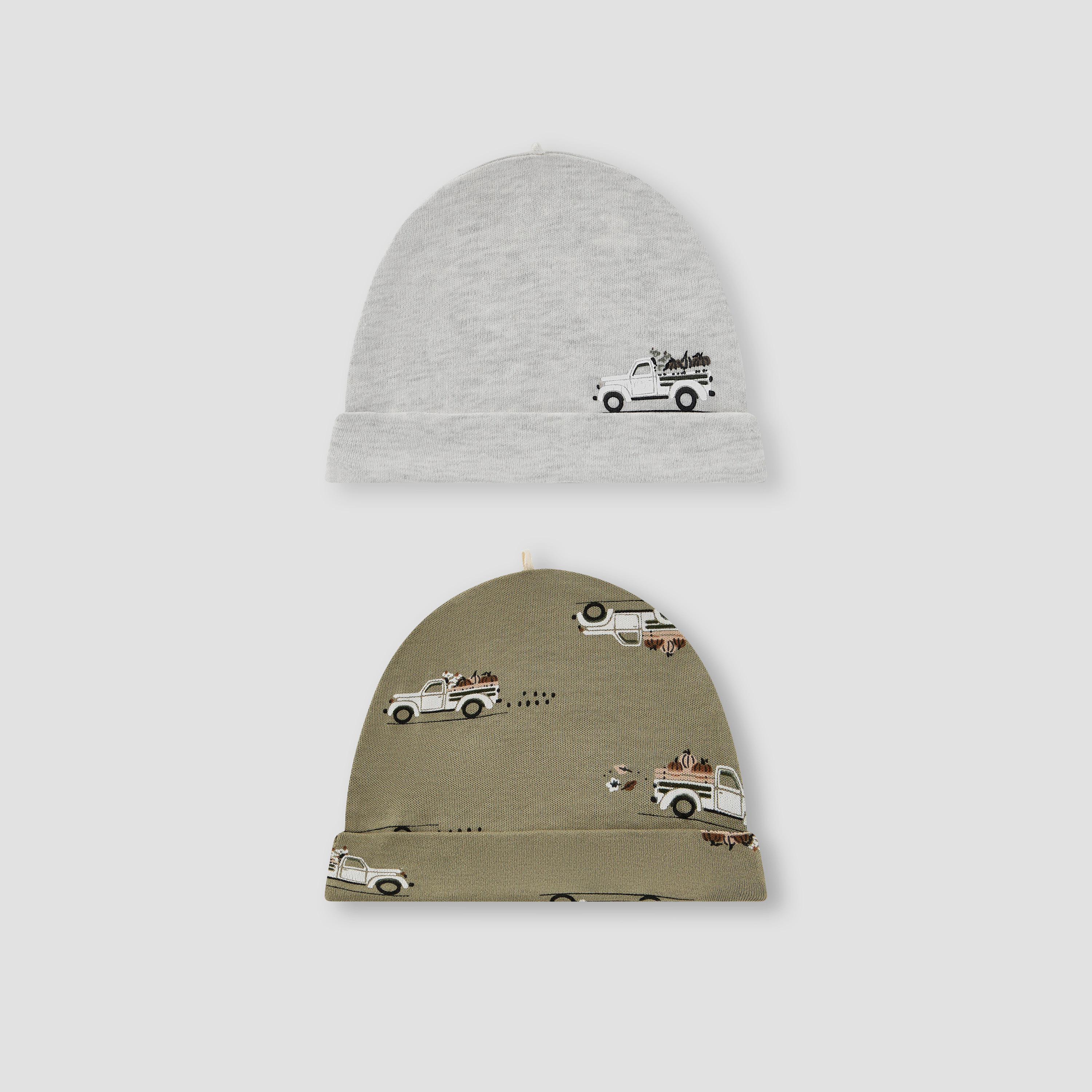 Juniors Vehicle Print Beanie - Set of 2-baby-boys-accessories-caps-image-1
