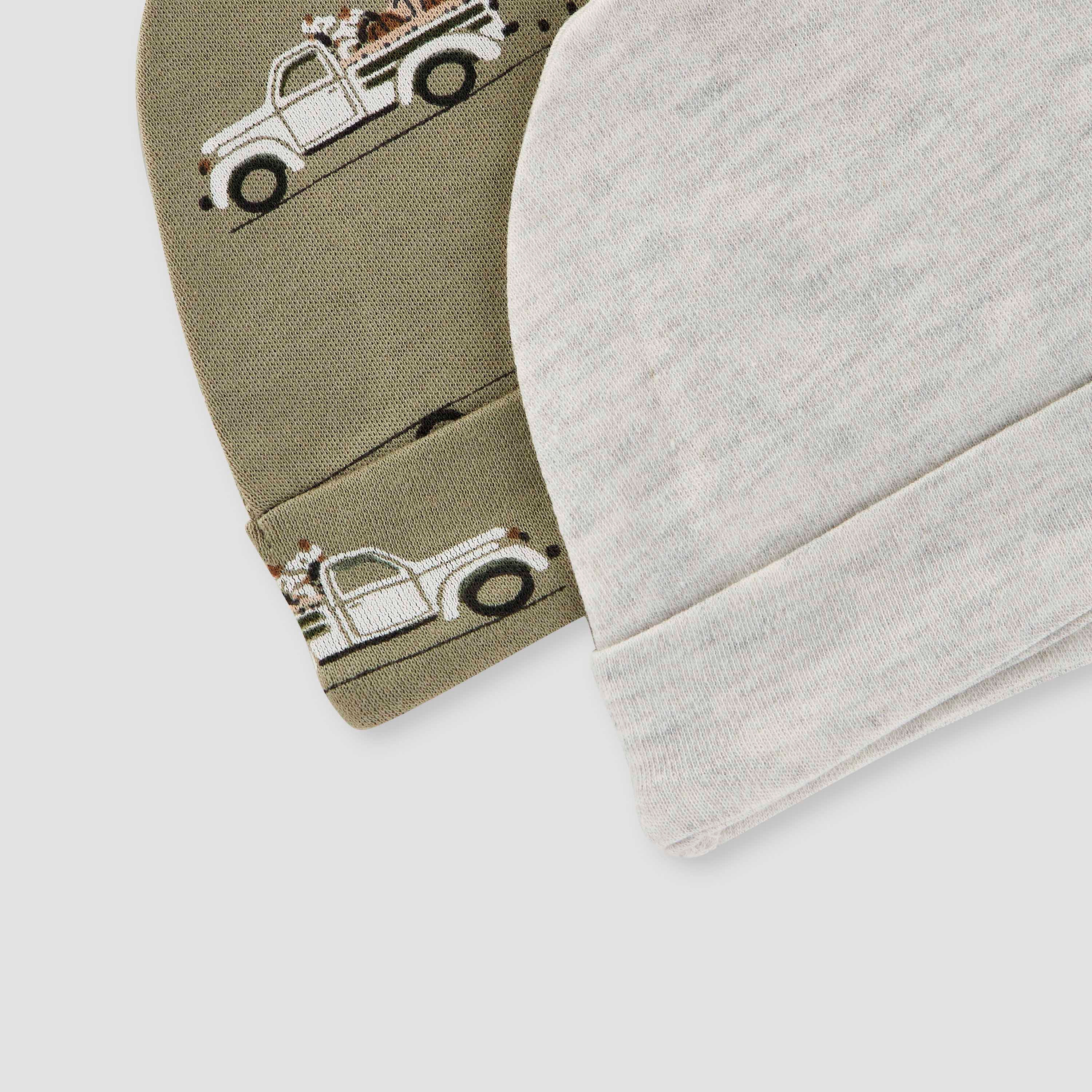 Juniors Vehicle Print Beanie - Set of 2-baby-boys-accessories-caps-image-7