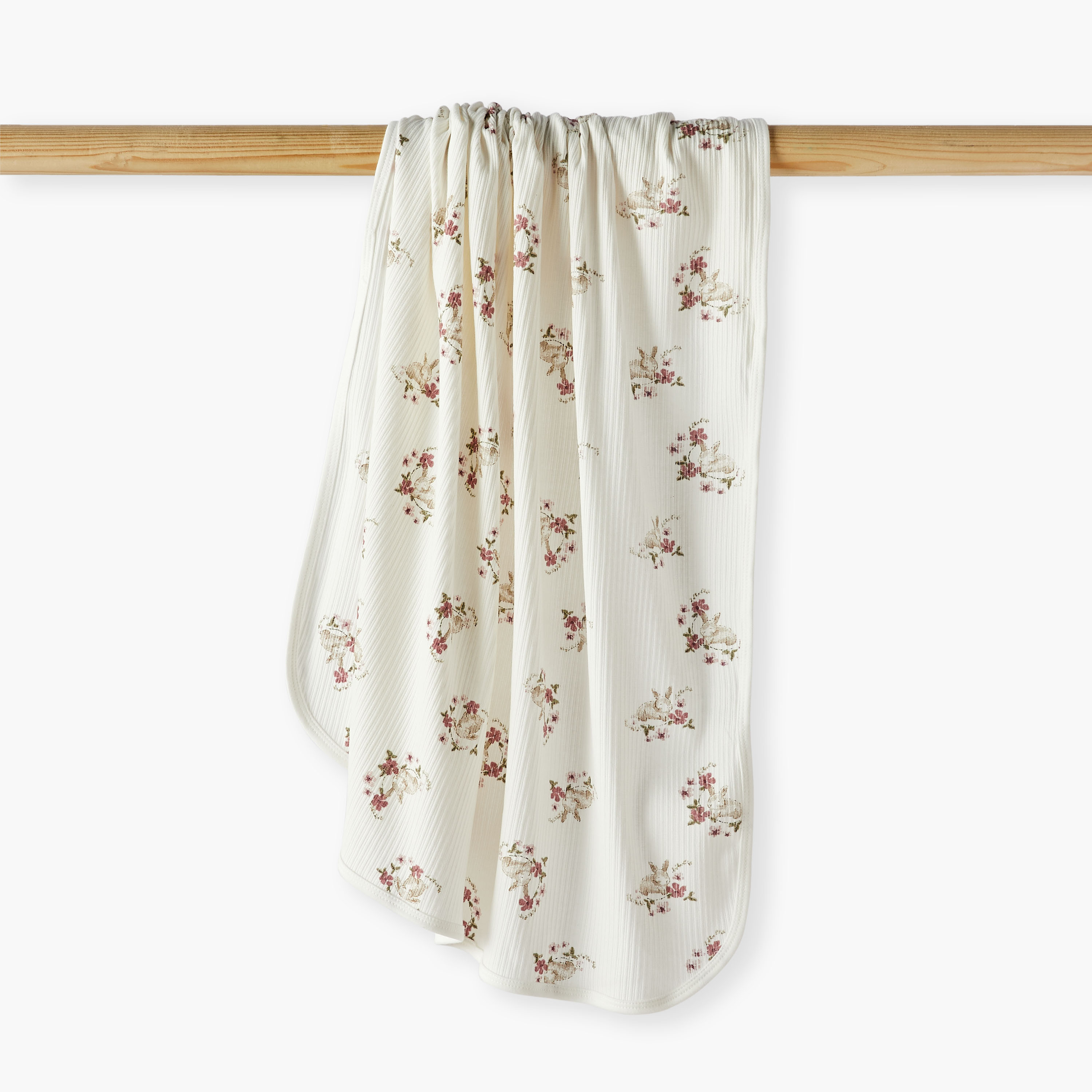 Juniors All-Over Bunny Print Receiving Blanket - 70x70 cm-baby-nursery-blanketsandswaddles-receivingblankets-image-1
