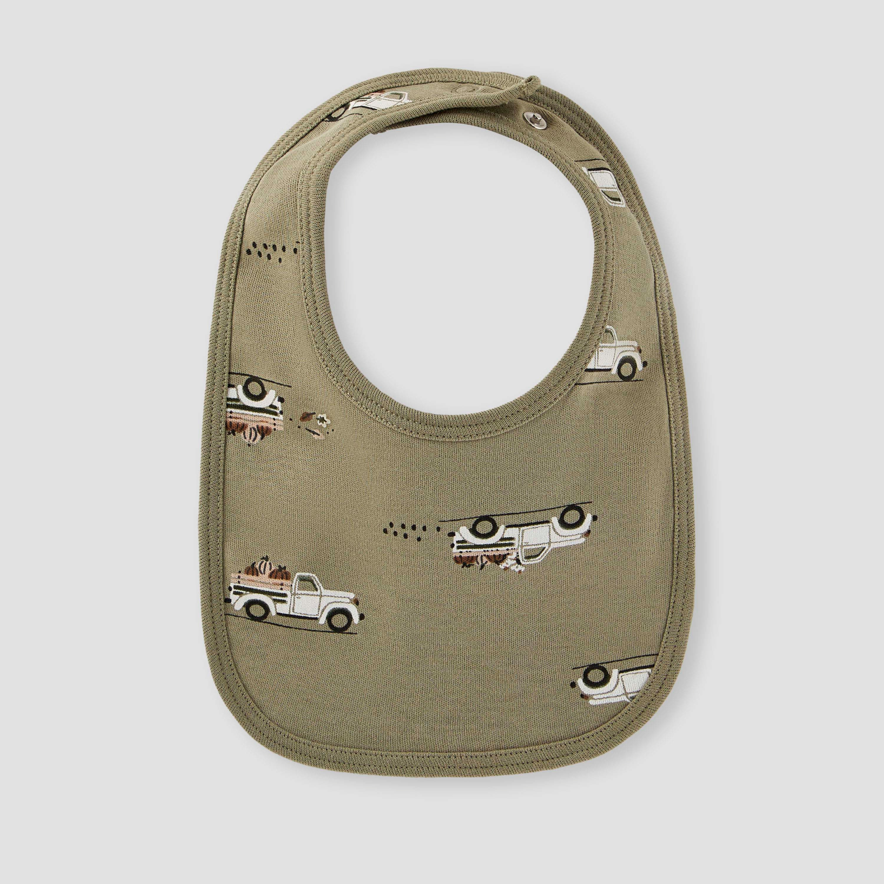 Juniors Farm Truck Print Bib with Button Closure - Set of 2-baby-feeding-bibs-image-2