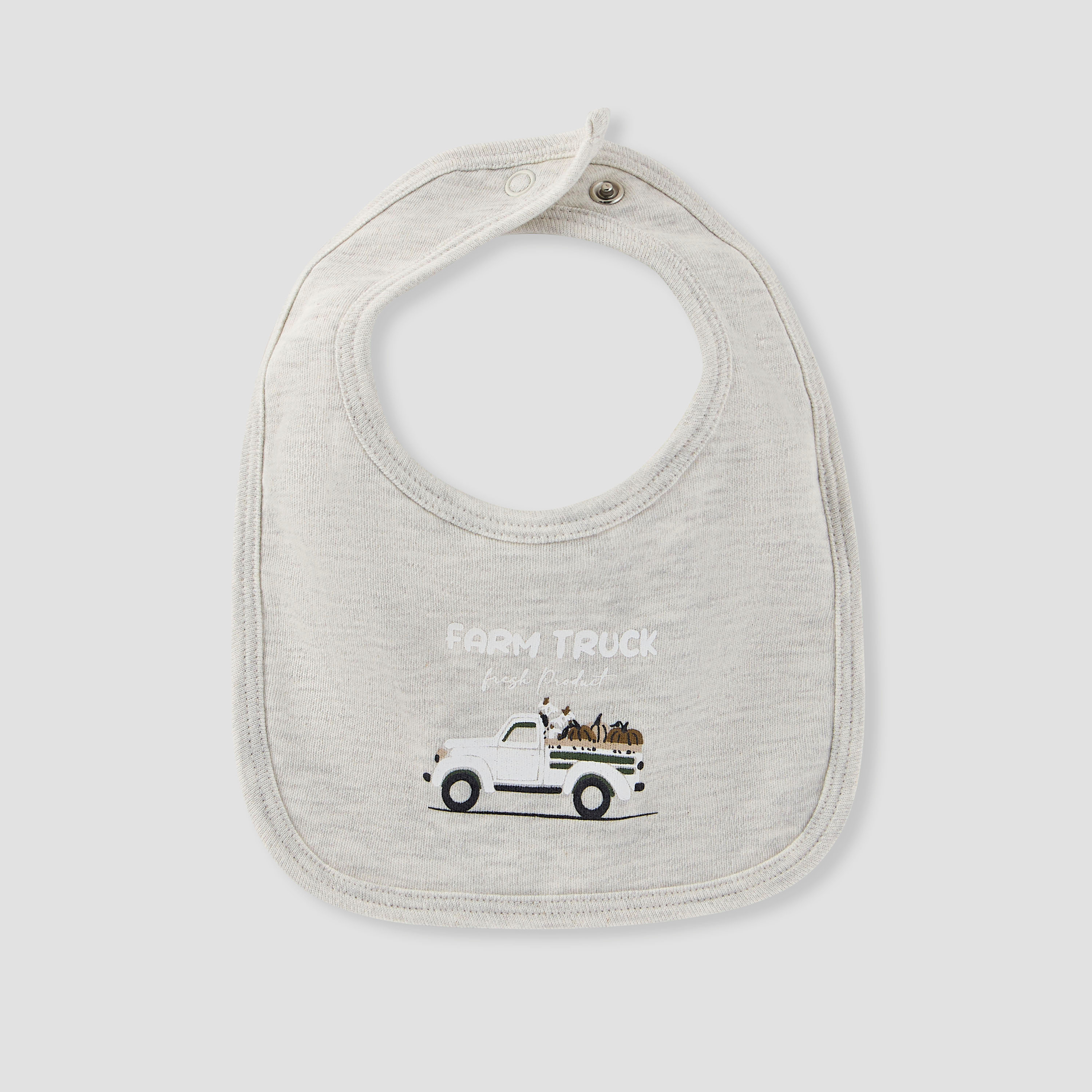 Juniors Farm Truck Print Bib with Button Closure - Set of 2-baby-feeding-bibs-image-3