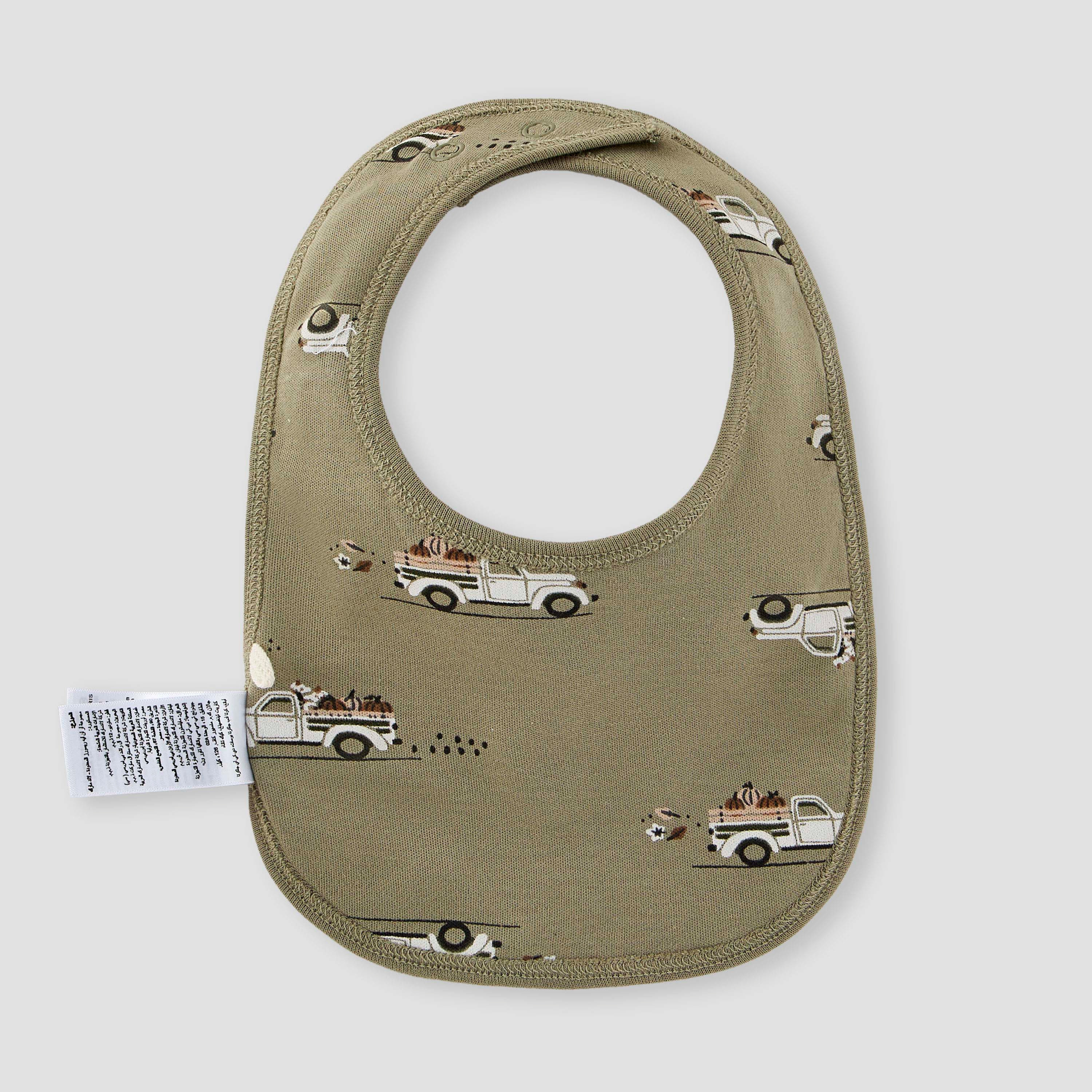 Juniors Farm Truck Print Bib with Button Closure - Set of 2-baby-feeding-bibs-image-4