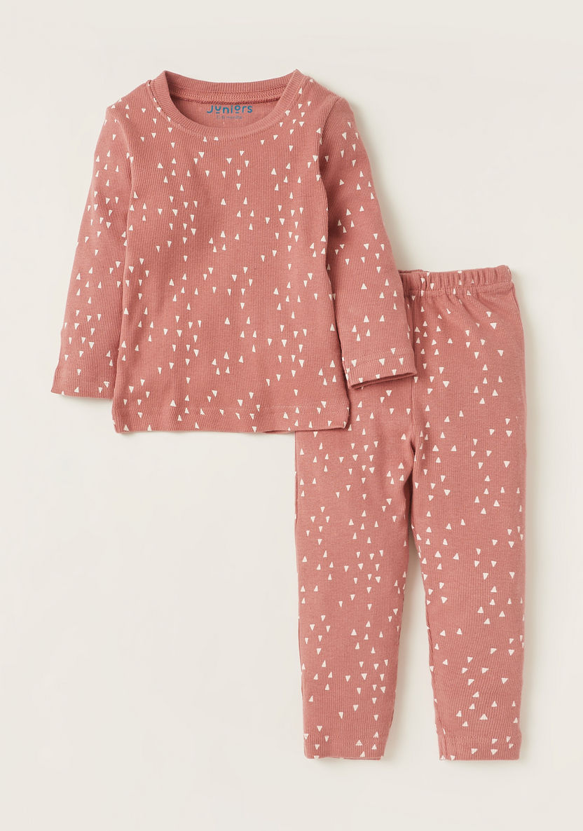 Juniors Printed T-shirt and Full Length Pyjama set - Set of 3-Multipacks-image-1