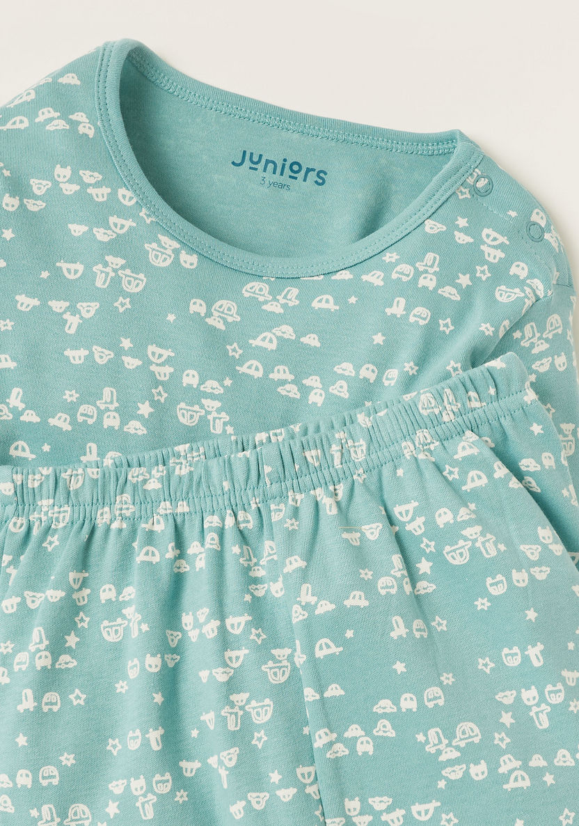 Juniors 6-Piece Printed T-shirt and Pyjama Set-Pyjama Sets-image-2