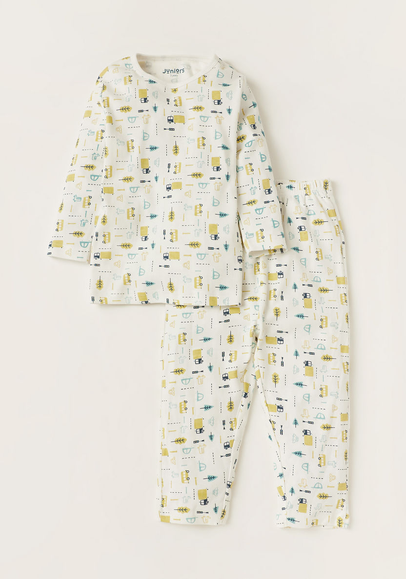 Juniors 6-Piece Printed T-shirt and Pyjama Set-Pyjama Sets-image-5
