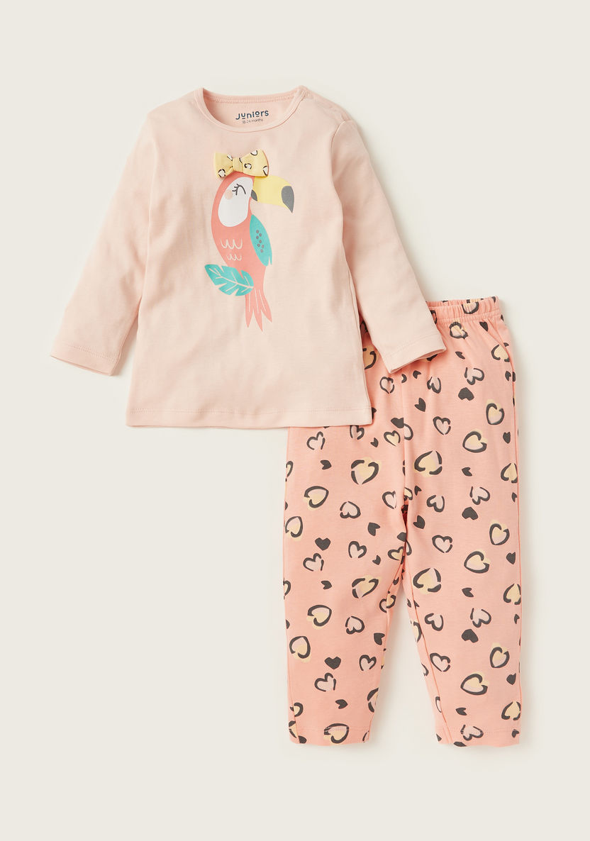 Juniors 6-Piece Printed T-shirt and Pyjama Set-Pyjama Sets-image-1