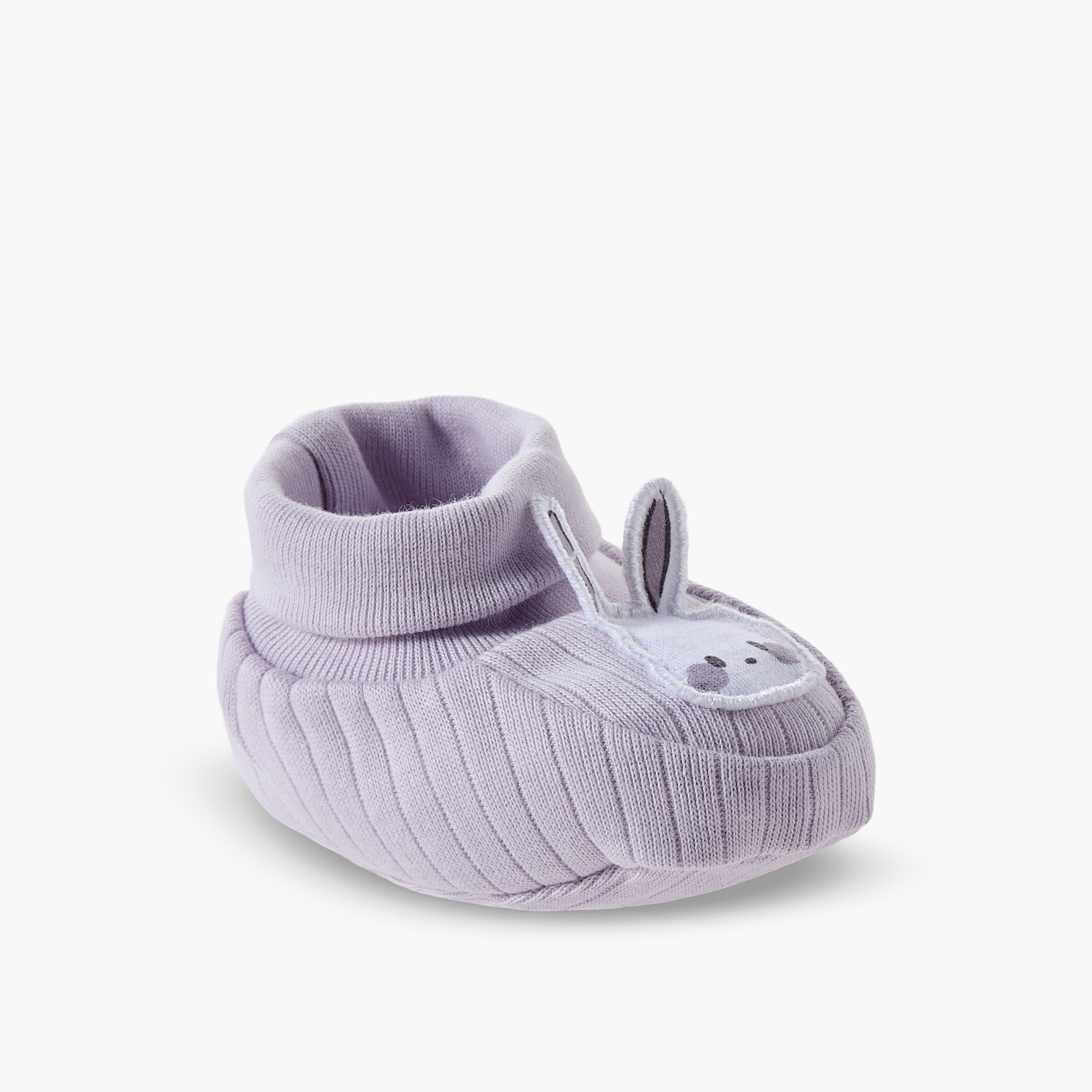 Pack of 2 Juniors Booties with Bunny Applique-baby-girls-shoes-booties-image-2