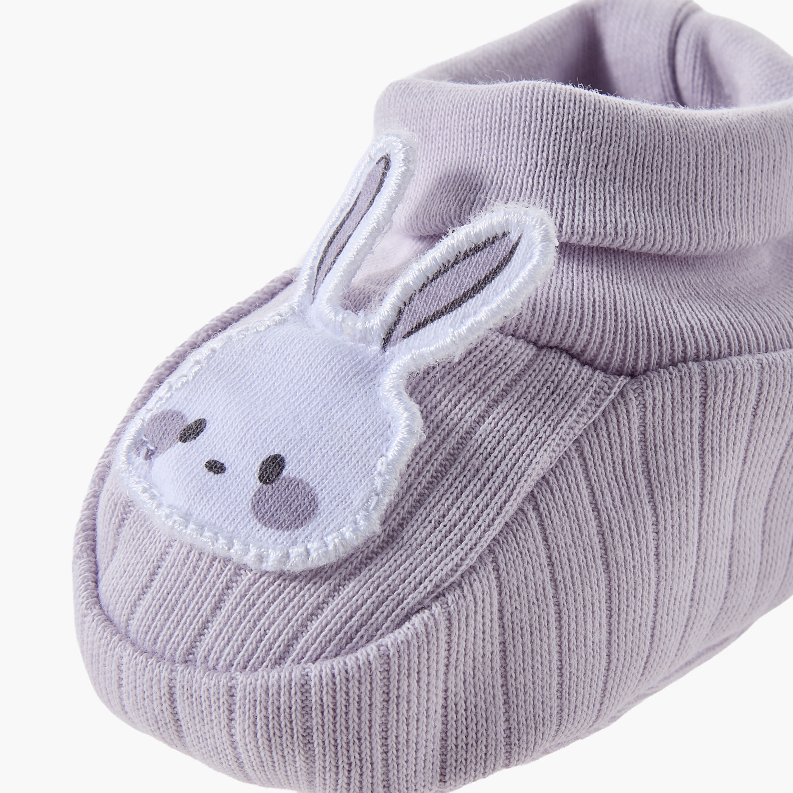 Pack of 2 Juniors Booties with Bunny Applique-baby-girls-shoes-booties-image-4