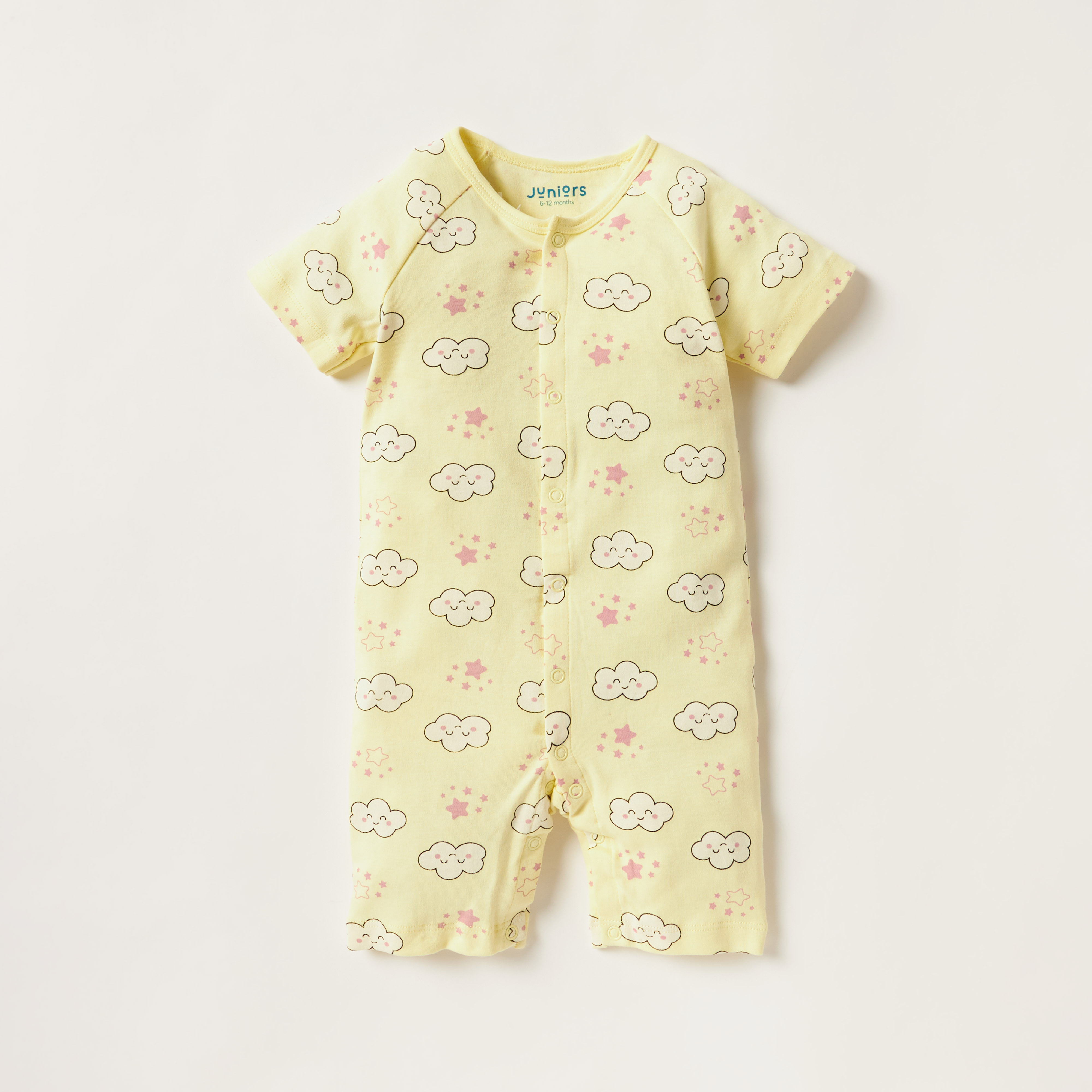 أفرول بياقة مستديرة وأكمام قصيرة وطبعات من جونيورز - طقم من 3 قطع-baby-girls-clothing-rompers-image-2
