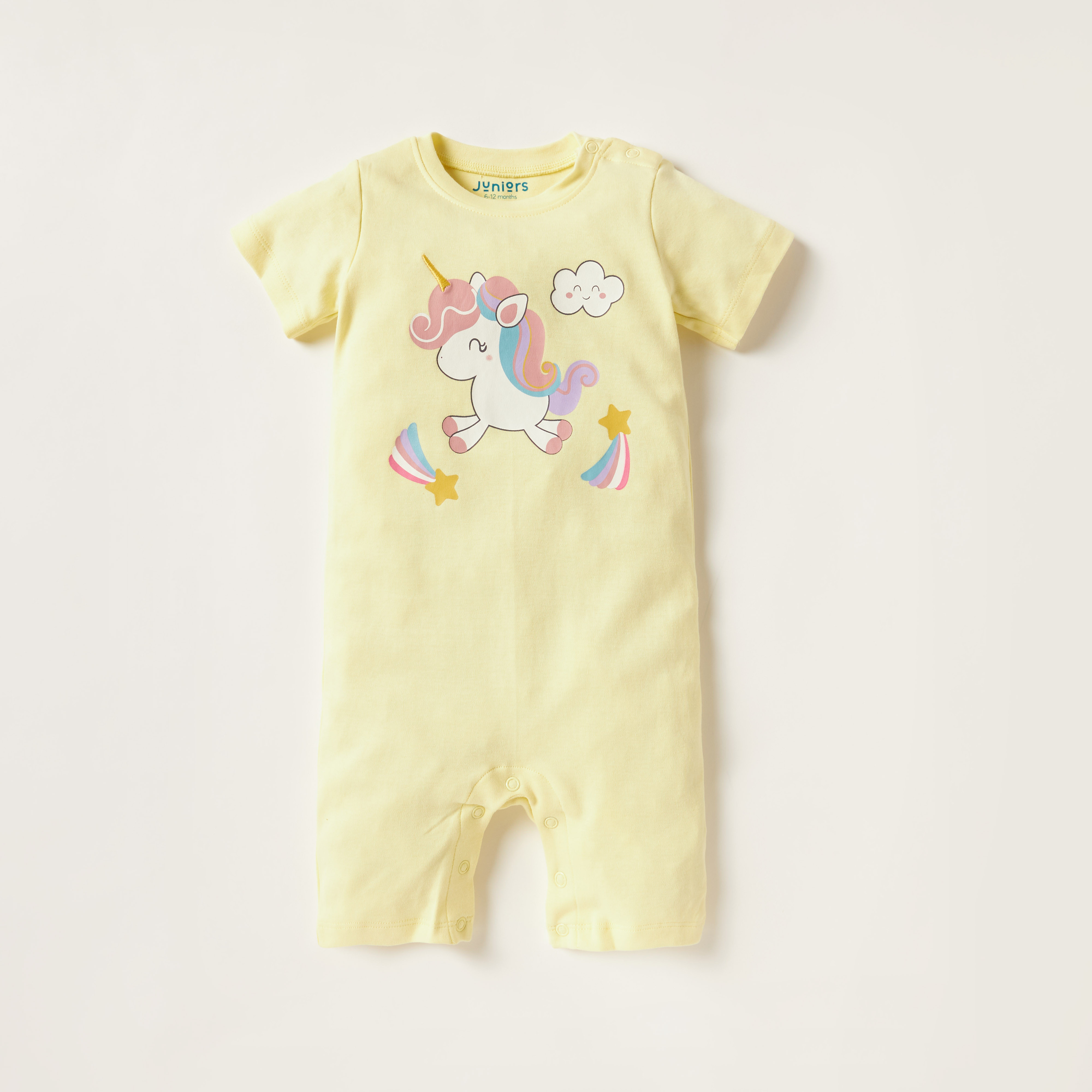 أفرول بياقة مستديرة وأكمام قصيرة وطبعات من جونيورز - طقم من 3 قطع-baby-girls-clothing-rompers-image-4