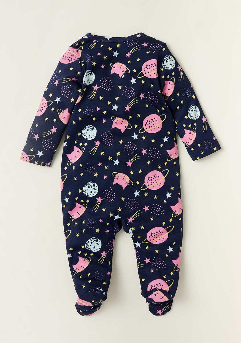 Juniors All-Over Printed Closed Feet Sleepsuit with Long Sleeves-Sleepsuits-image-1