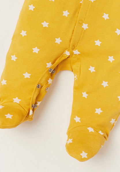 Juniors All-Over Star Print Closed Feet Sleepsuit with Long Sleeves