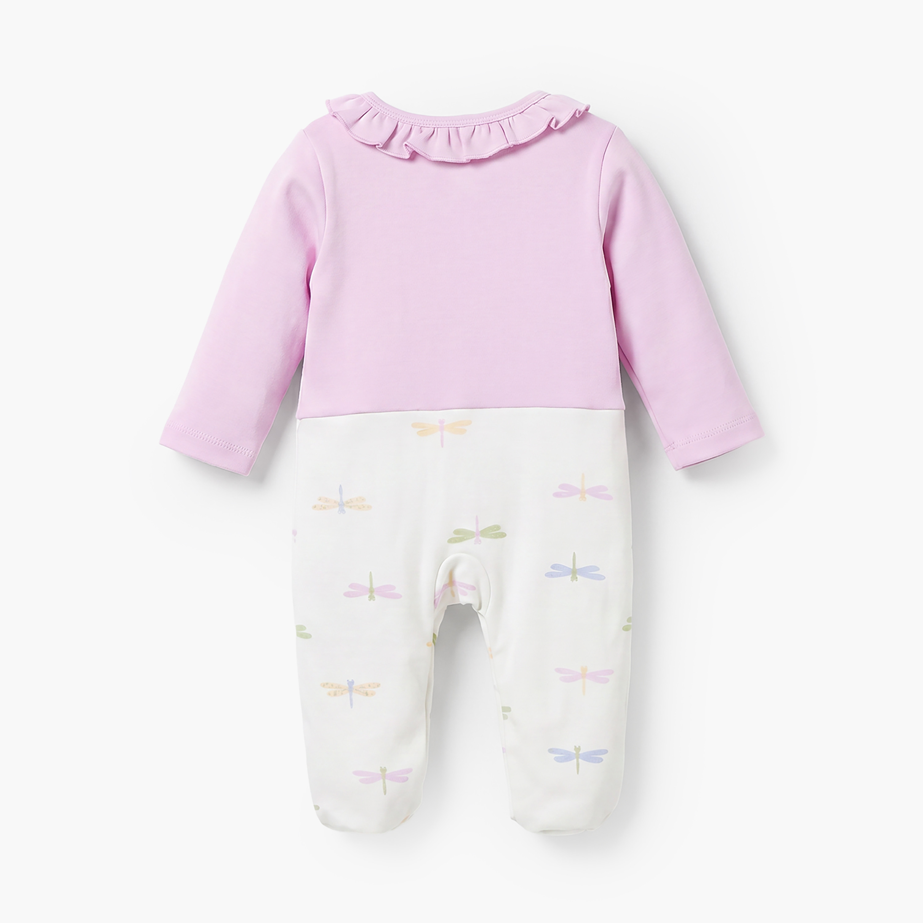Juniors Cotton Crew Neck Long Sleeves Sleepsuit with Dragonfly Print-baby-girls-clothing-nightwear-sleepsuits-image-2
