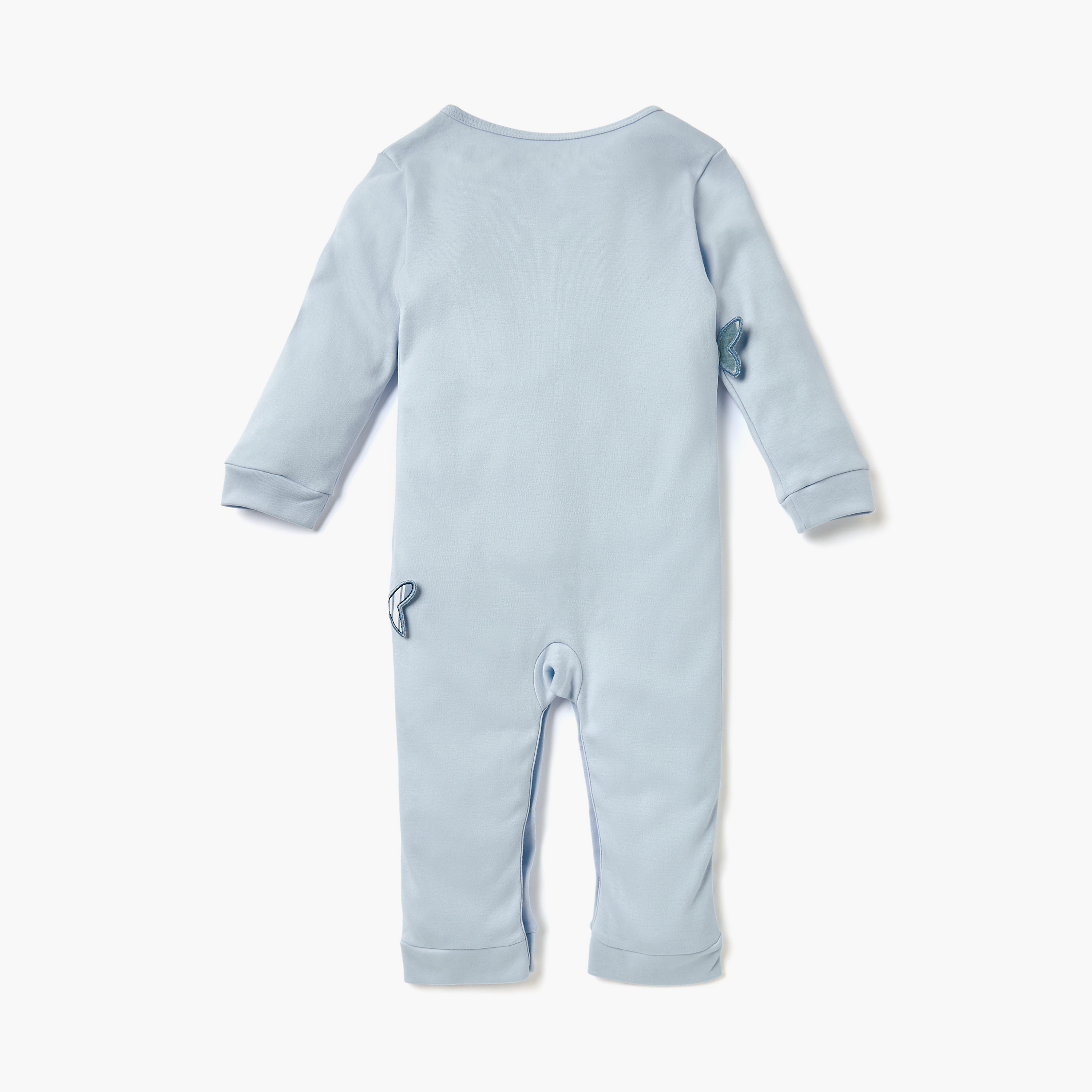 Juniors Whale Applique Sleepsuit with Round Neck-baby-boys-clothing-nightwear-sleepsuits-image-2