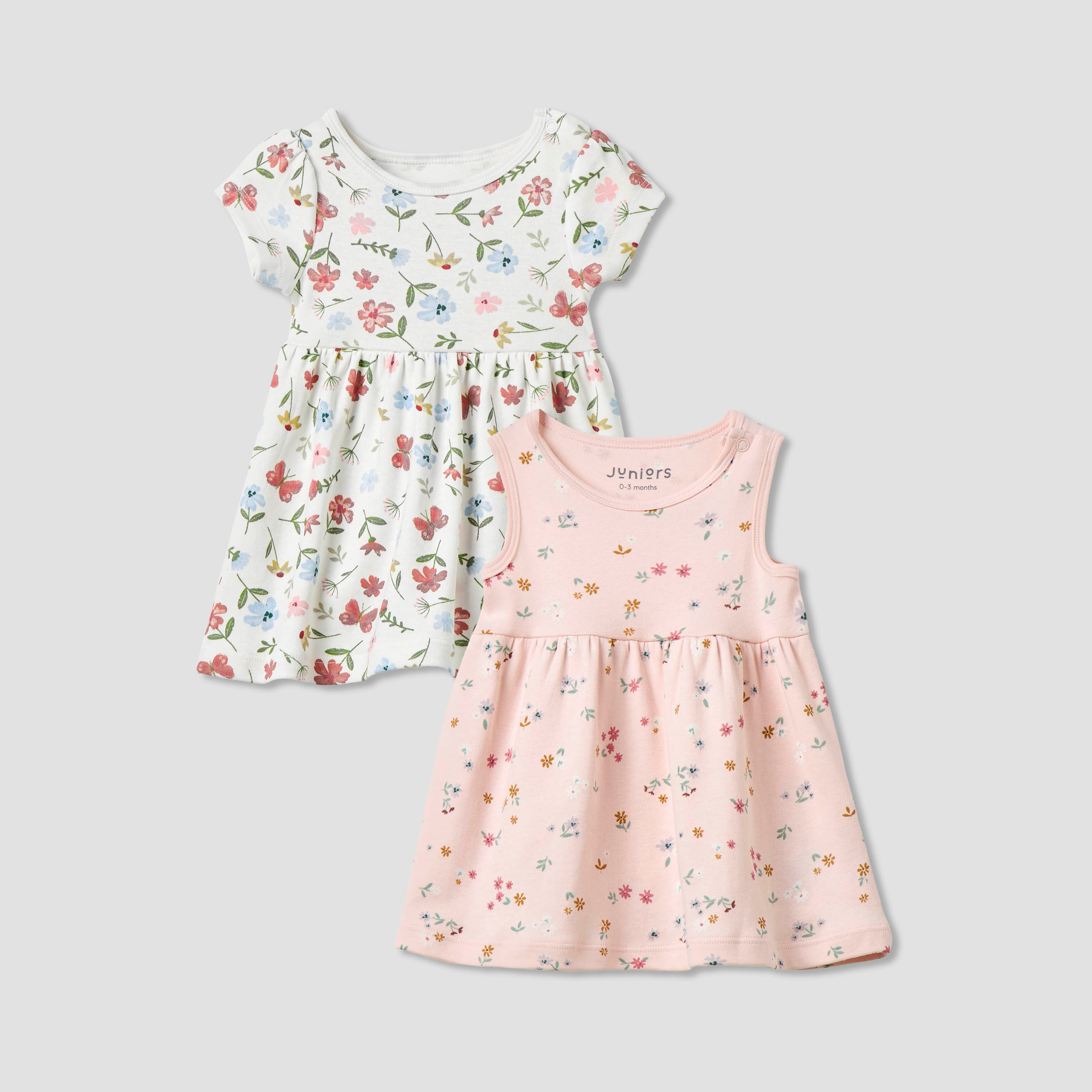 Juniors Floral Print A-Line Dress - Set of 2-baby-girls-clothing-dressesandjumpsuits-image-1