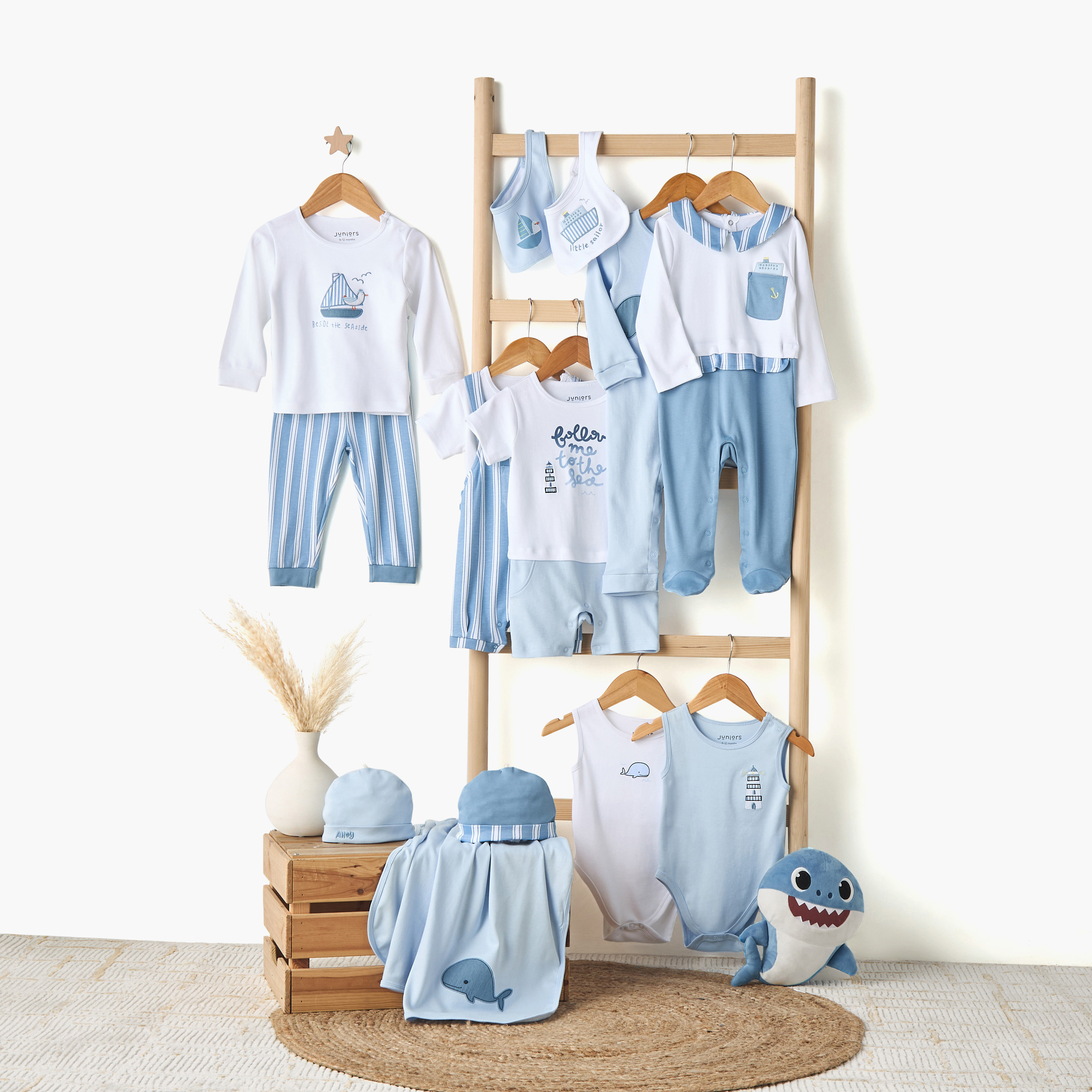 طقم دنغري مخطط وتيشيرت سادة من جونيورز-baby-boys-clothing-setsandcoords-image-6