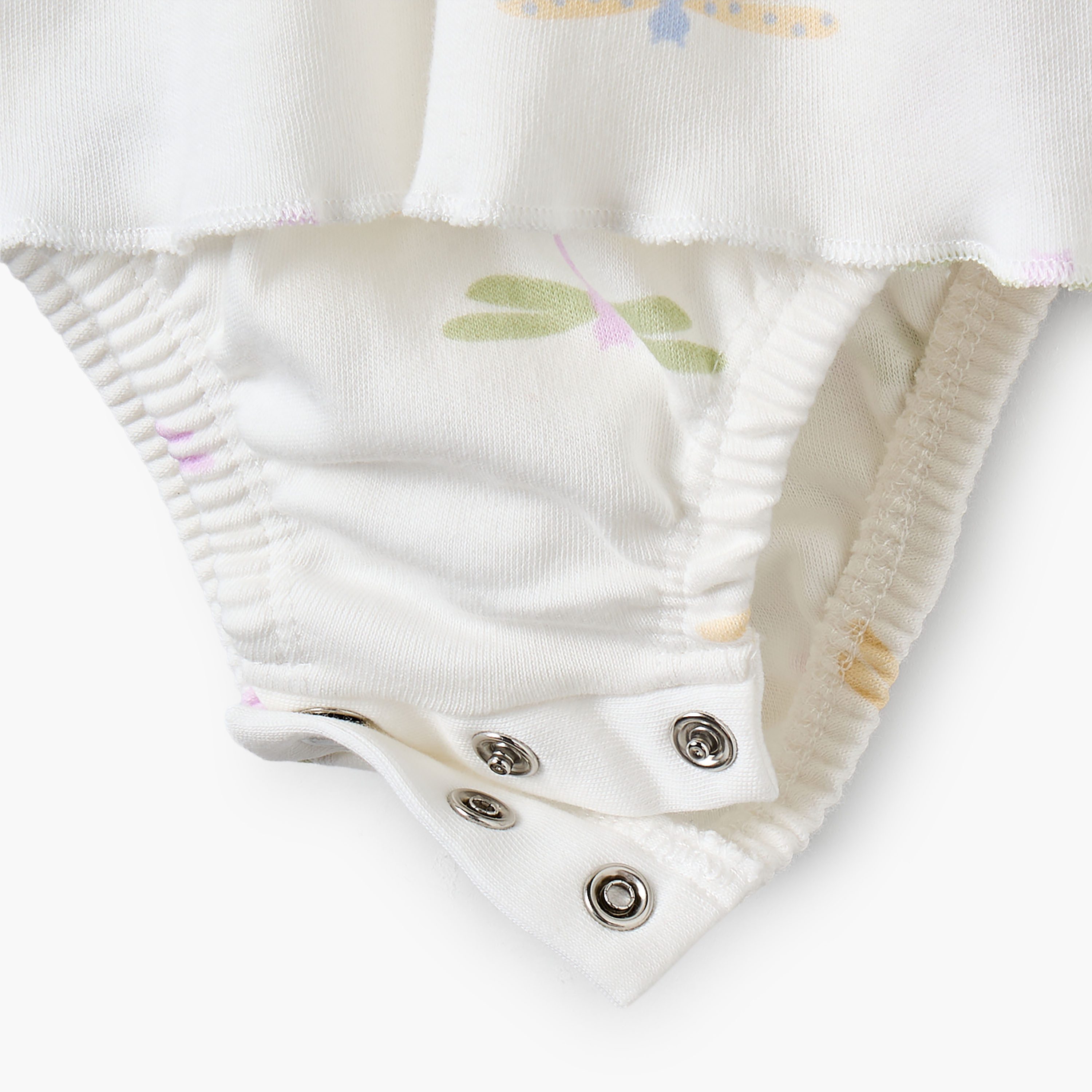 أفرول بياقة ضيقة وأكمام قصيرة وتطريز زهري من جونيورز-baby-girls-clothing-rompers-image-5