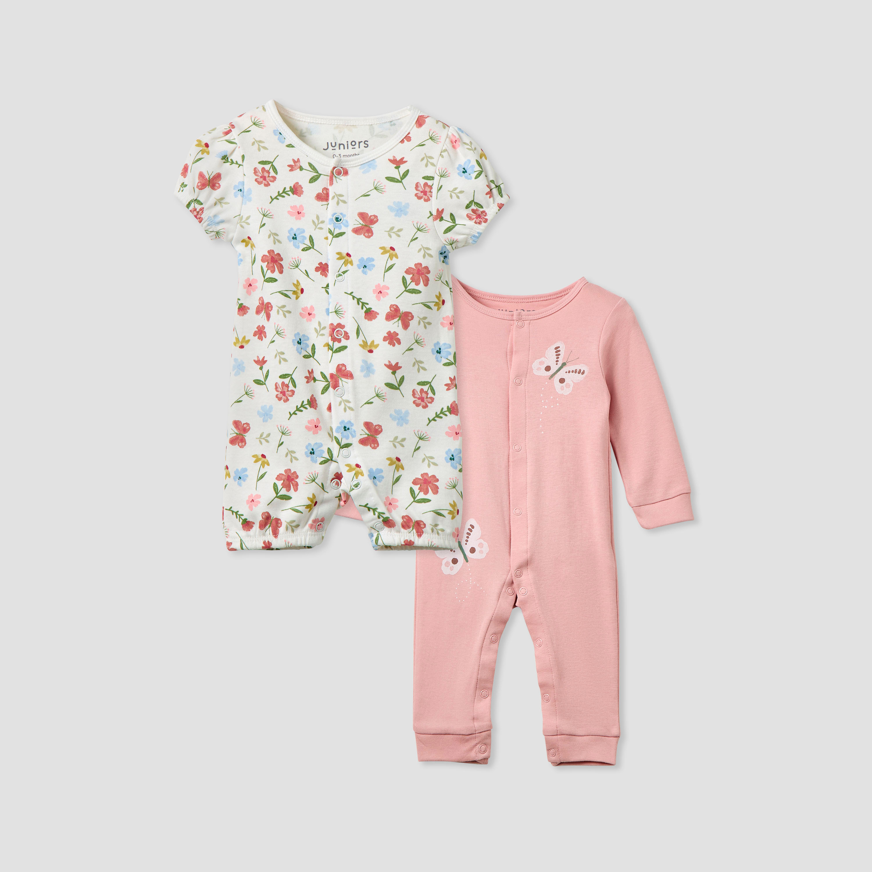Juniors 2-Piece Printed Sleepsuit and Romper Set-baby-girls-clothing-nightwear-sleepsuits-image-1