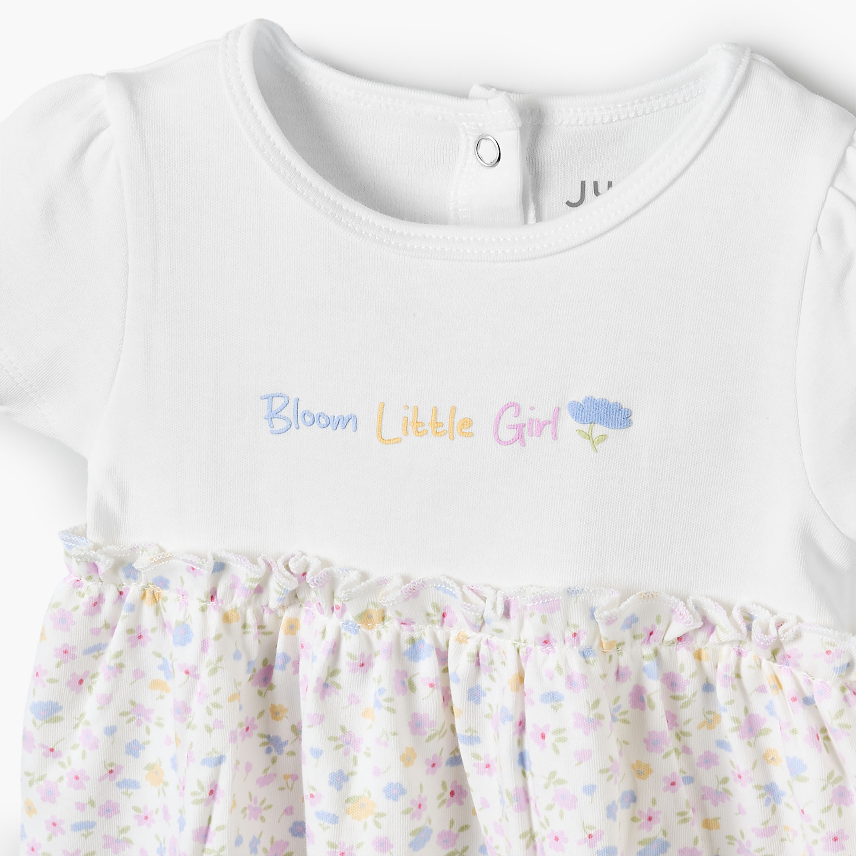 فستان إيه لاين طول الركبة بياقة مستديرة وأكمام قصيرة وطبعات من جونيورز-baby-girls-clothing-dressesandjumpsuits-image-4