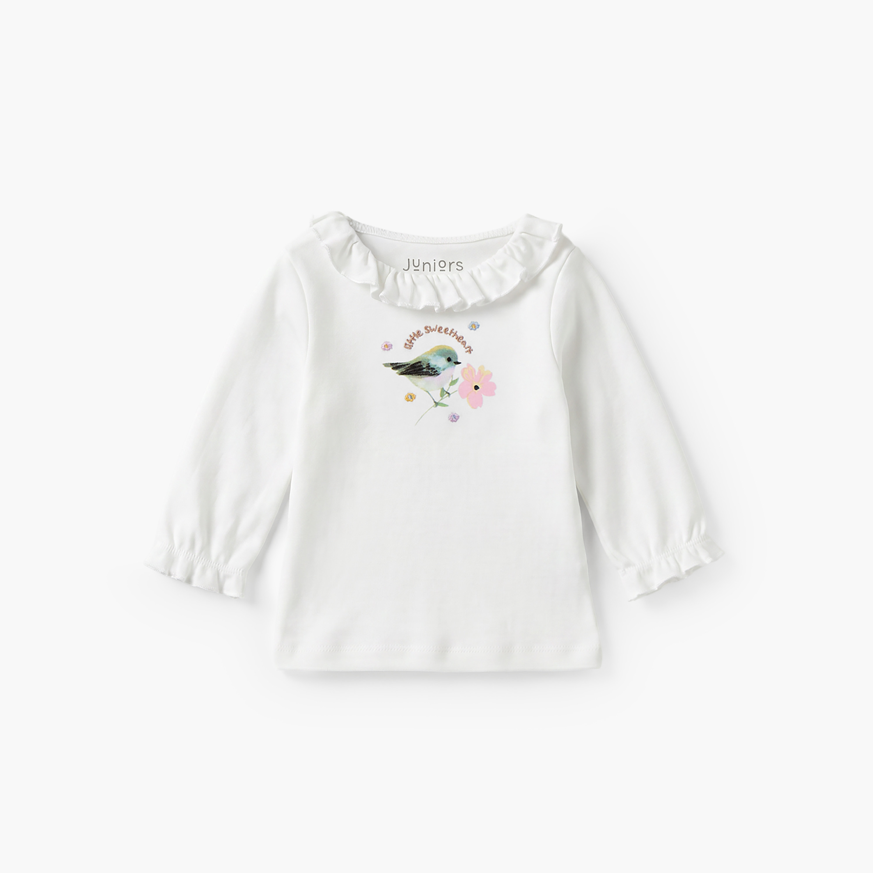 طقم بيجاما قطن بياقة ضيقة وأكمام طويلة وطبعات زهرية من جونيورز-baby-girls-clothing-nightwear-pyjamasets-image-3