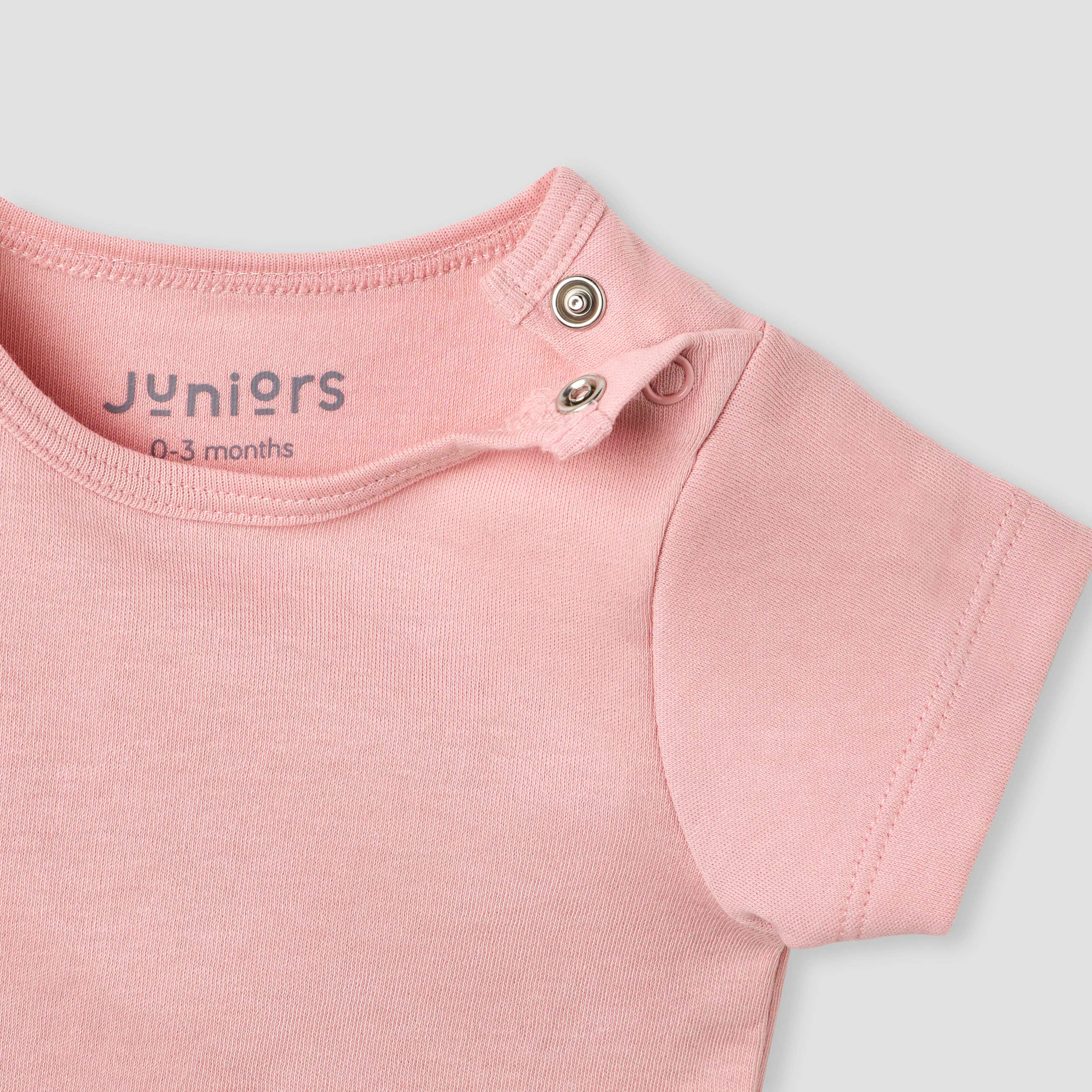 Juniors Floral Print Dungaree and T-shirt Set-baby-girls-clothing-rompers-image-5