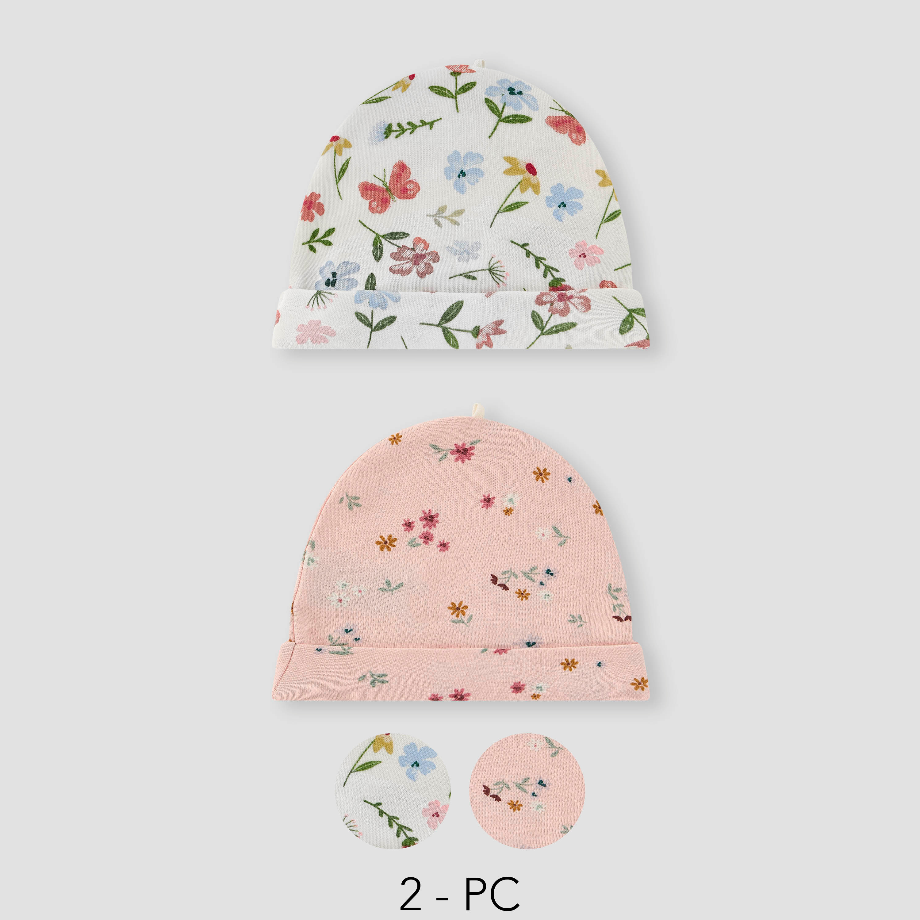 قبعة بيني بطبعات زهرية من جونيورز - قطعتين-baby-girls-accessories-caps-image-1