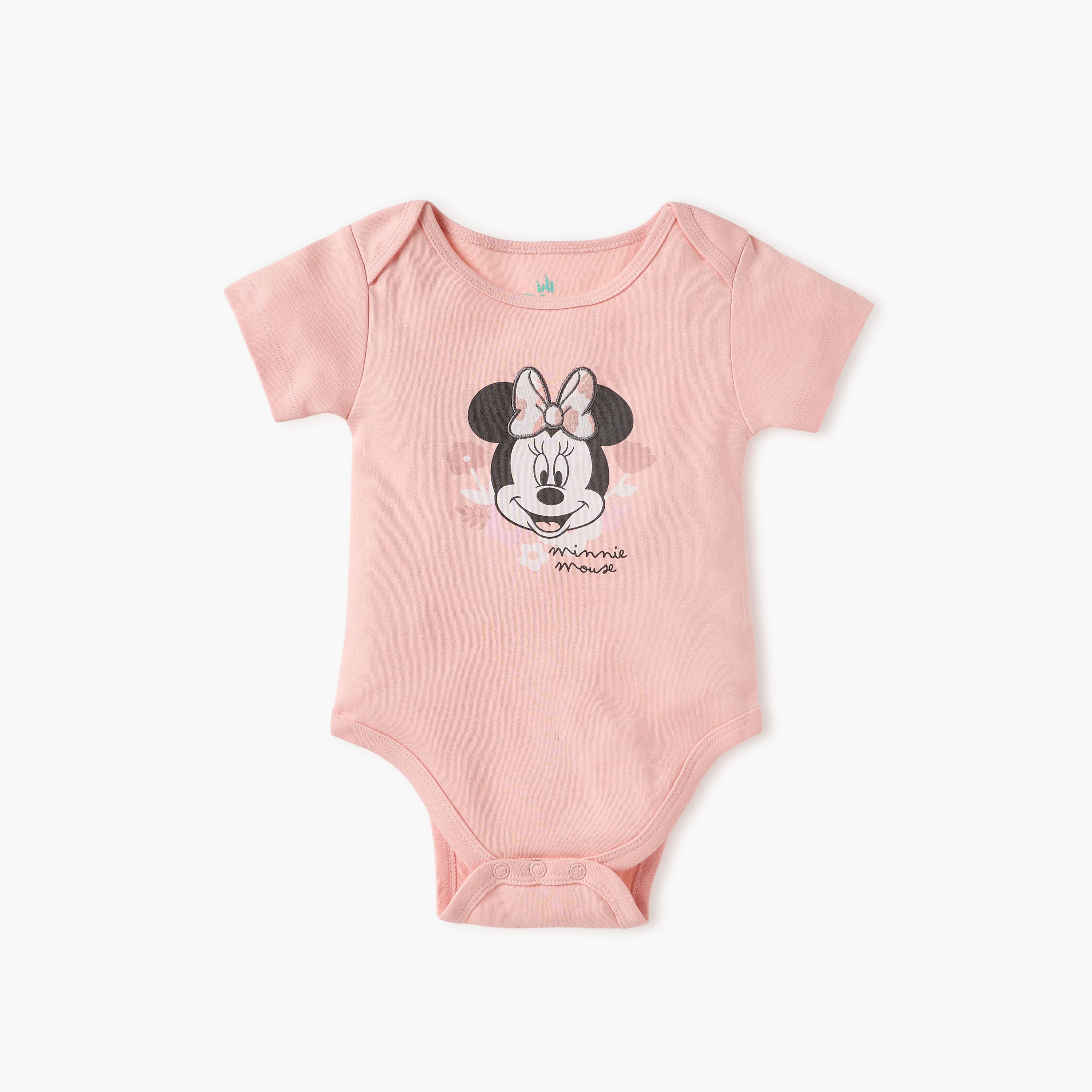 Disney Minnie Mouse Print Bodysuit with Short Sleeves-baby-girls-clothing-bodysuits-image-1