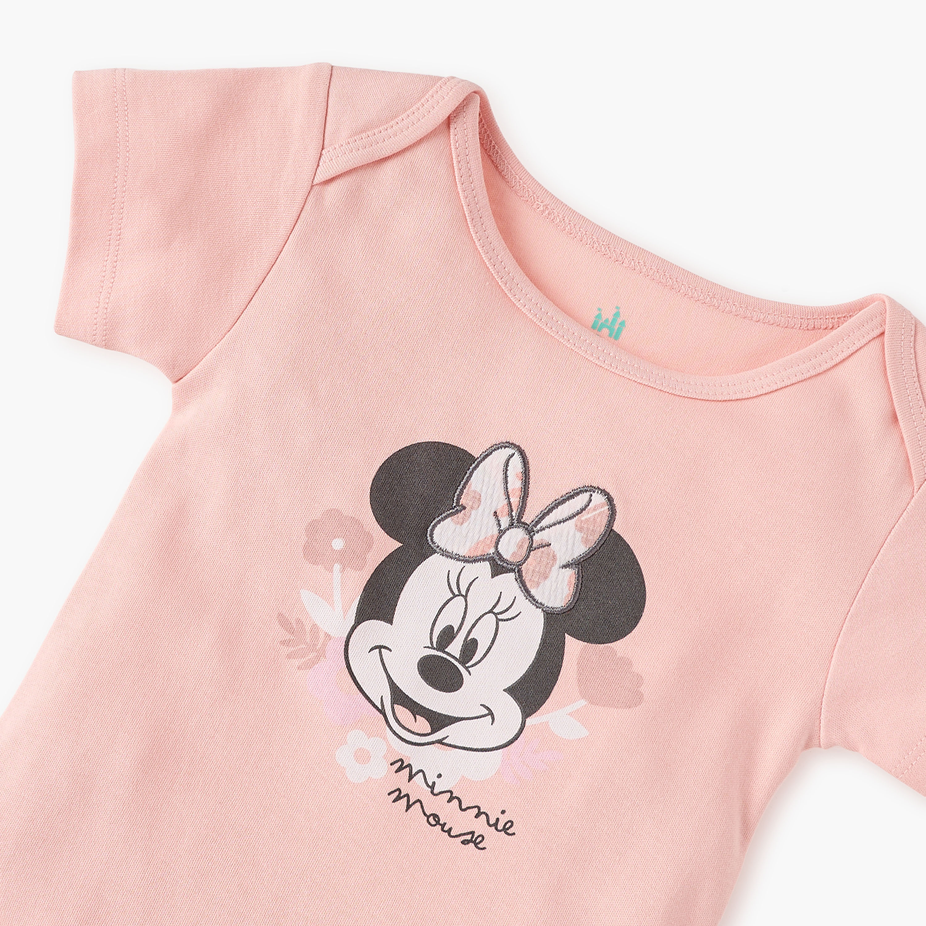 Disney Minnie Mouse Print Bodysuit with Short Sleeves-baby-girls-clothing-bodysuits-image-3