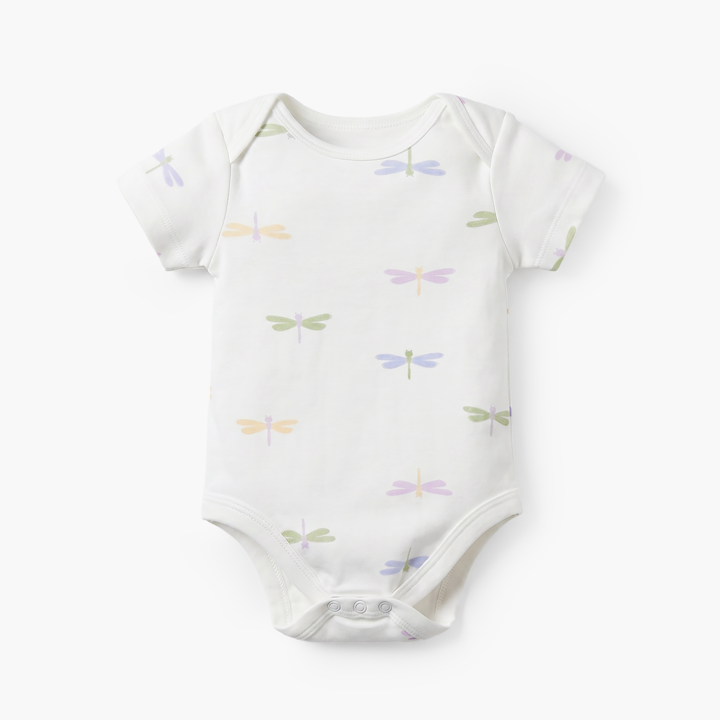 رومبير قطن بياقة دائرية وأكمام قصيرة بطبعة اليعسوب - طقم من قطعتين من جونيورز-baby-girls-clothing-bodysuits-image-2