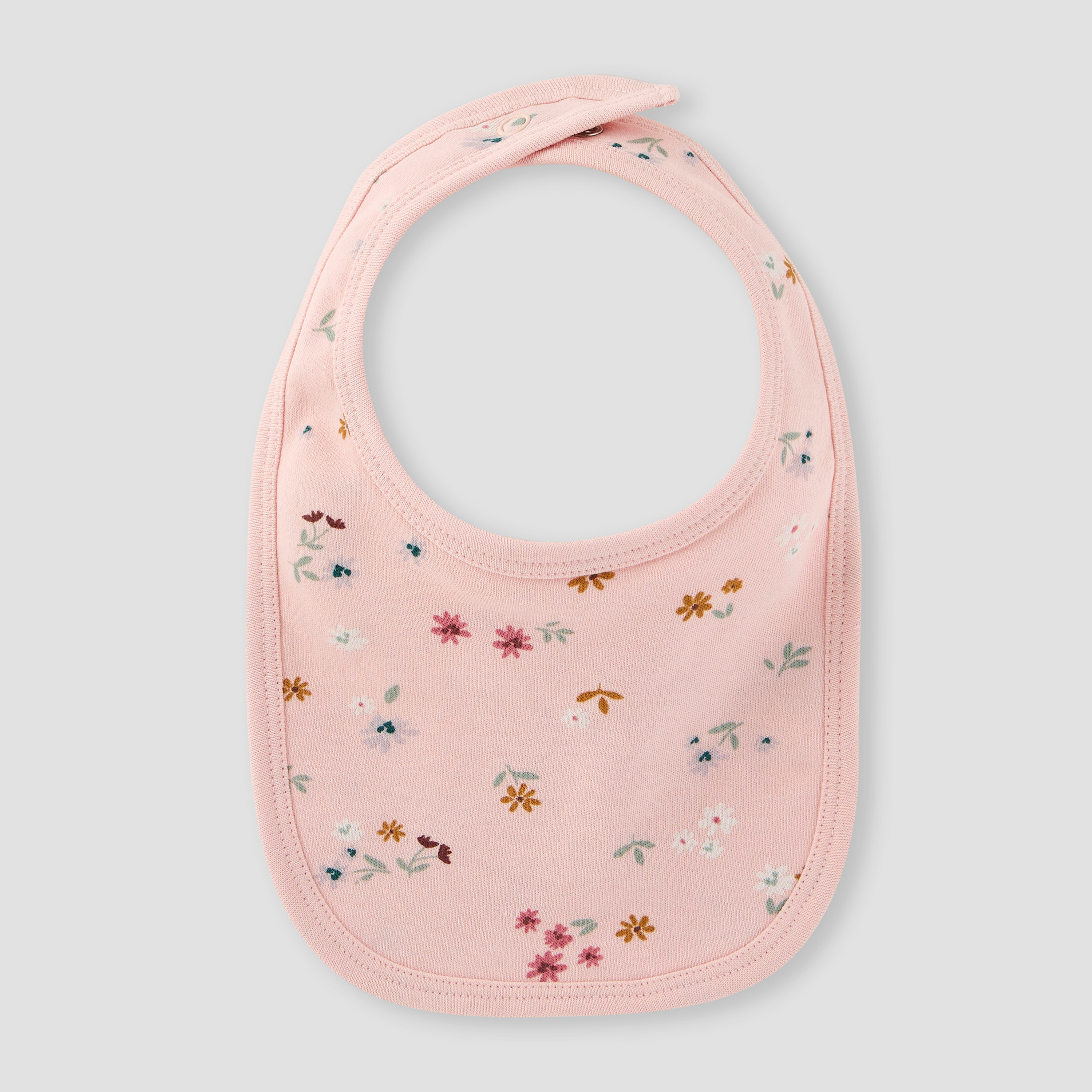 Juniors Floral Print Bib with Button Closure - Set of 2-baby-feeding-bibs-image-2
