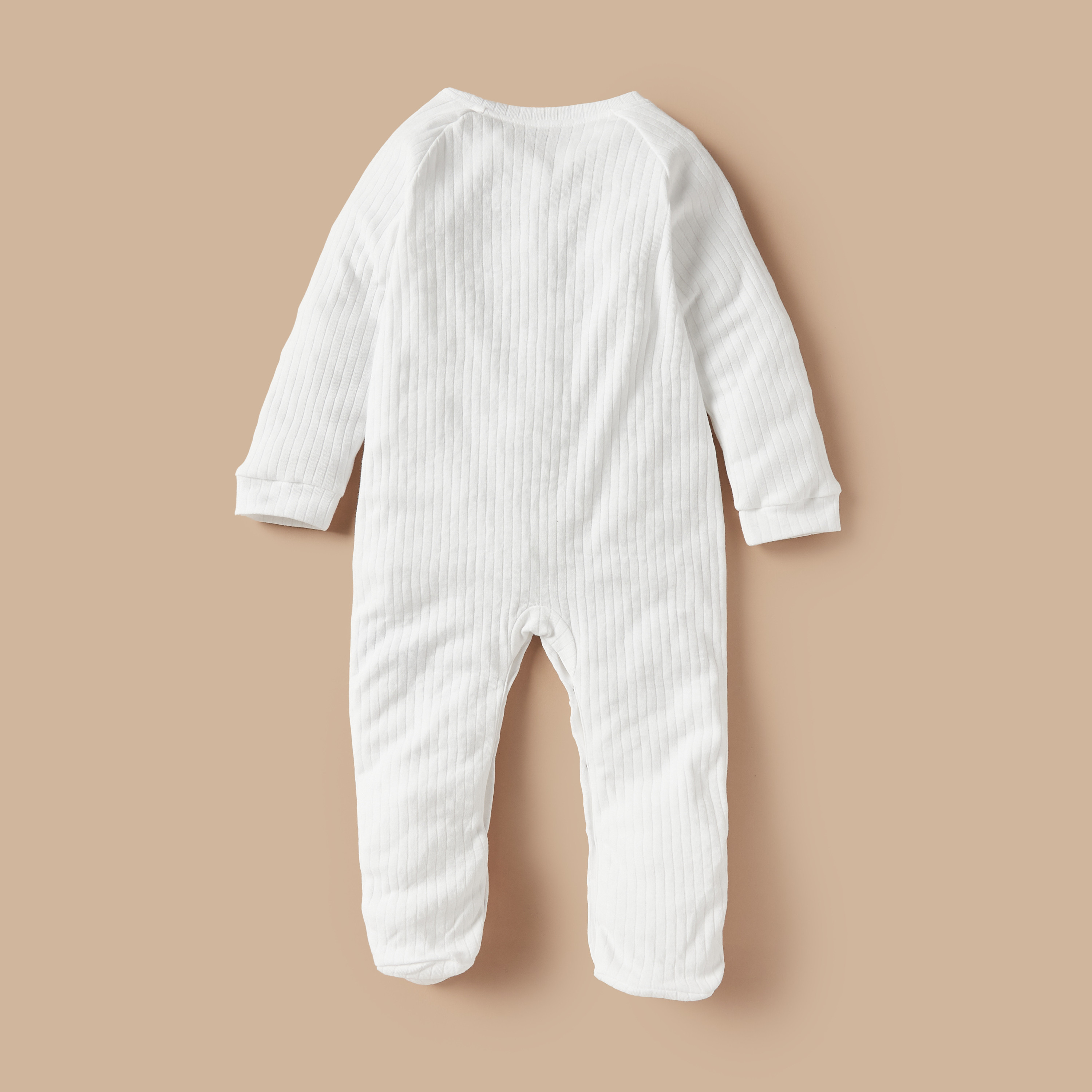 Juniors Ribbed Closed Feet Sleepsuit with Button Closure-baby-girls-clothing-nightwear-sleepsuits-image-2