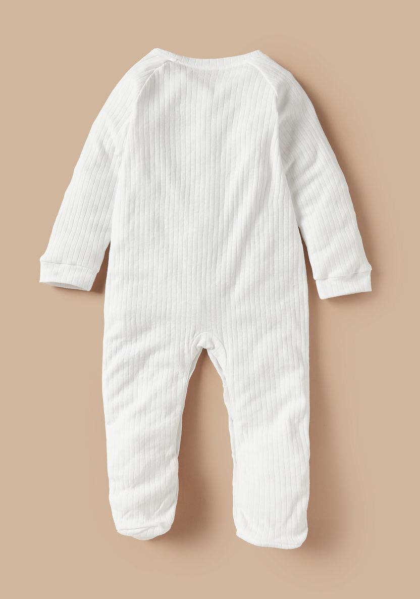 Juniors Ribbed Closed Feet Sleepsuit with Button Closure-Sleepsuits-image-1