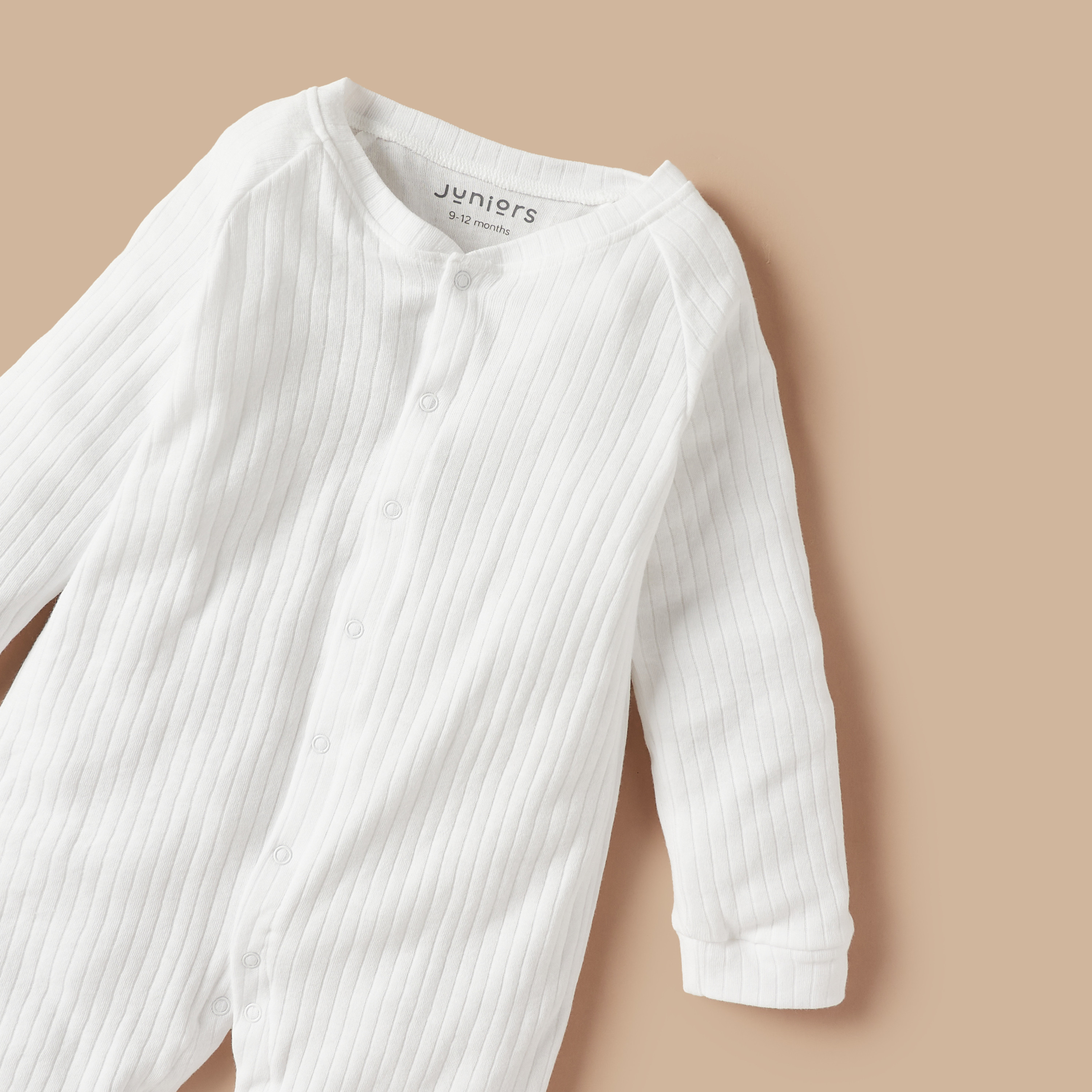 Juniors Ribbed Closed Feet Sleepsuit with Button Closure-baby-girls-clothing-nightwear-sleepsuits-image-3