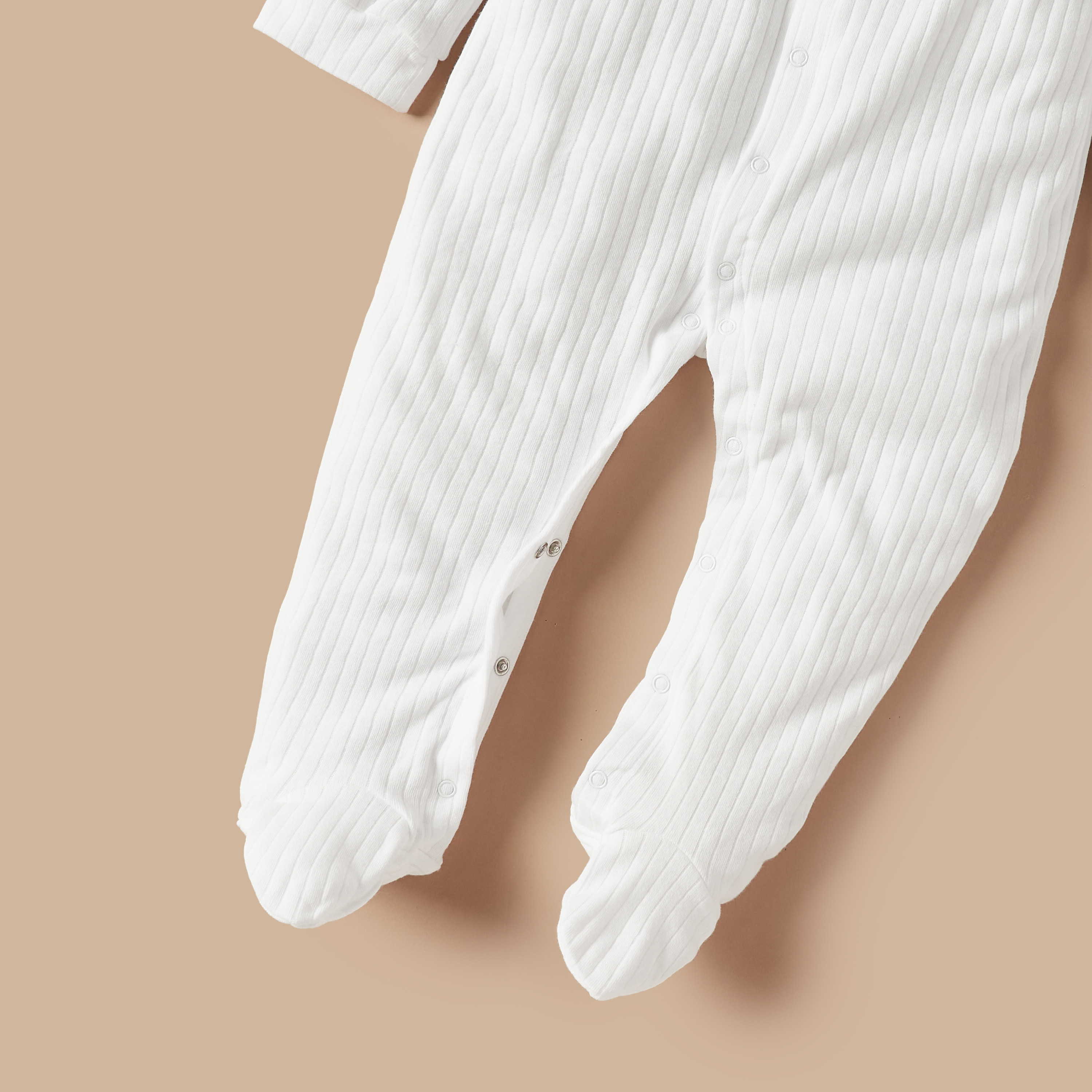 Juniors Ribbed Closed Feet Sleepsuit with Button Closure-baby-girls-clothing-nightwear-sleepsuits-image-4