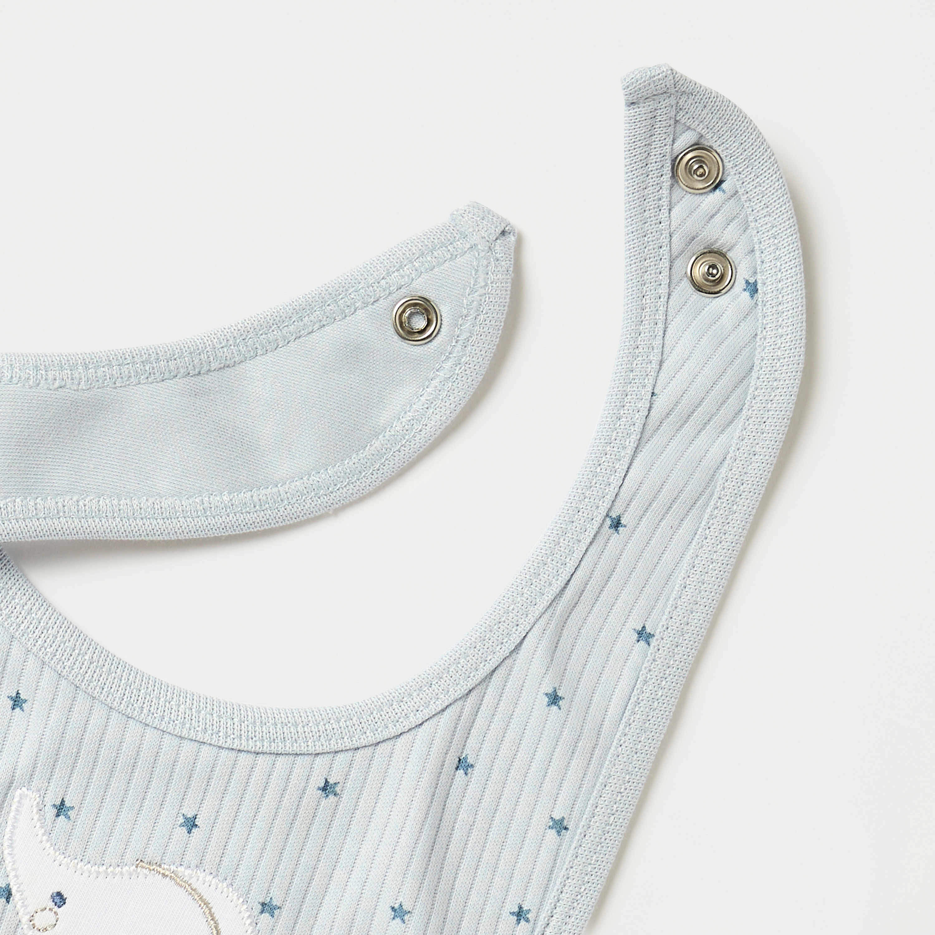 Juniors Elephant Embroidered Bib with Snap Button Closure-baby-feeding-bibs-image-4