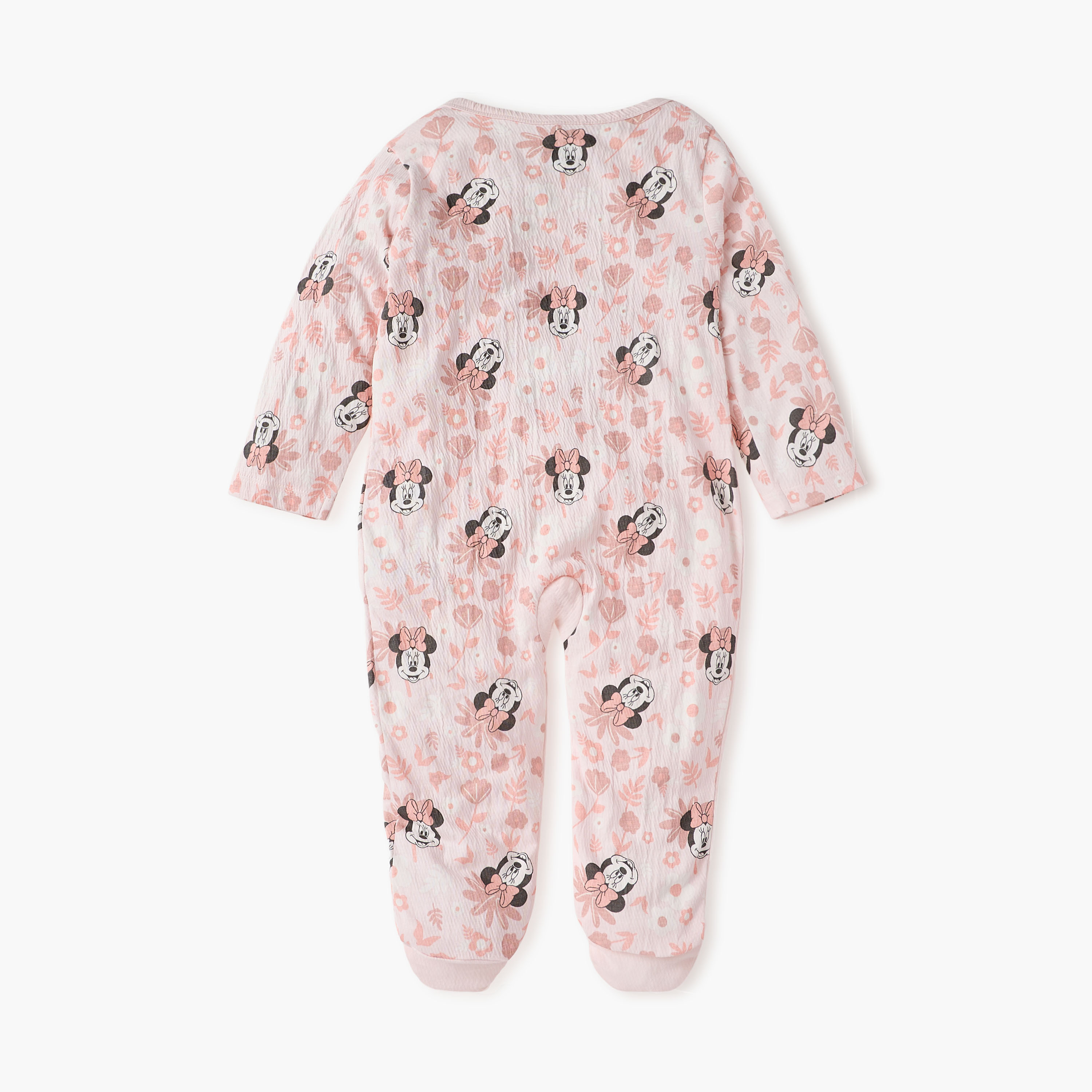 Disney Minnie Mouse Print Closed Feet Sleepsuit with Long Sleeves-baby-girls-clothing-nightwear-sleepsuits-image-2