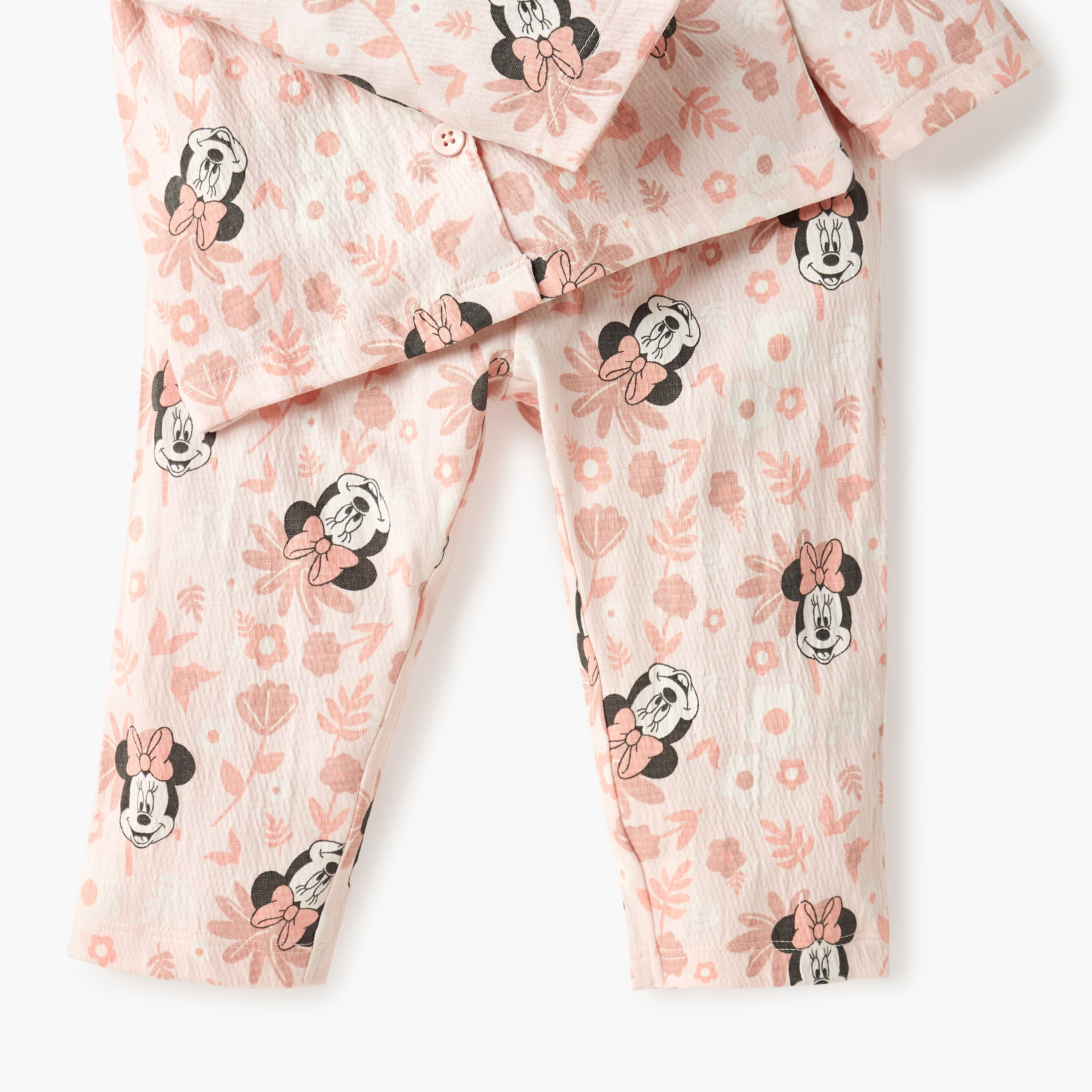 Disney Minnie Mouse Print Shirt and Pyjama Set-baby-girls-clothing-nightwear-pyjamasets-image-5