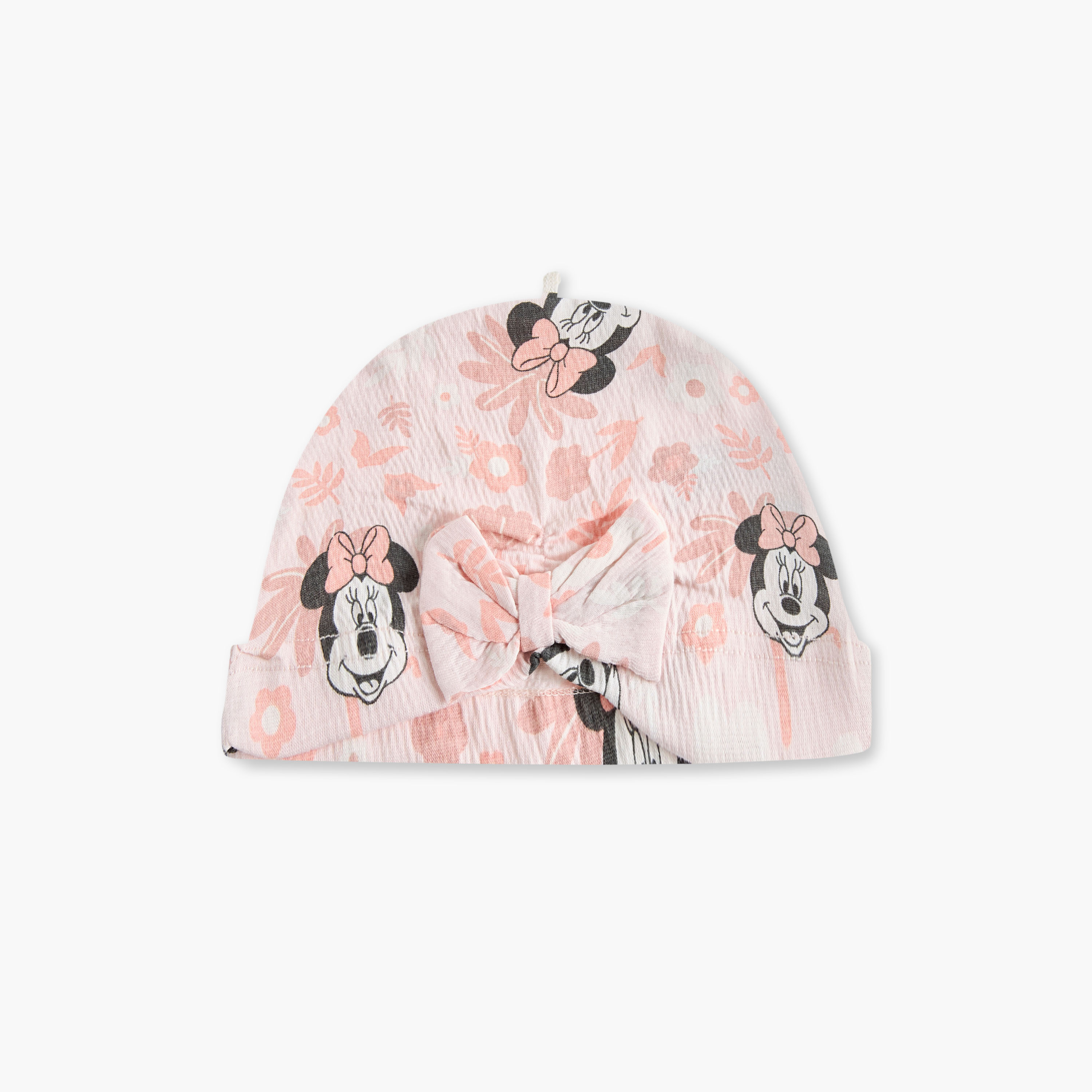 Disney Minnie Mouse Print Cap with Bow Accent-baby-girls-accessories-caps-image-1